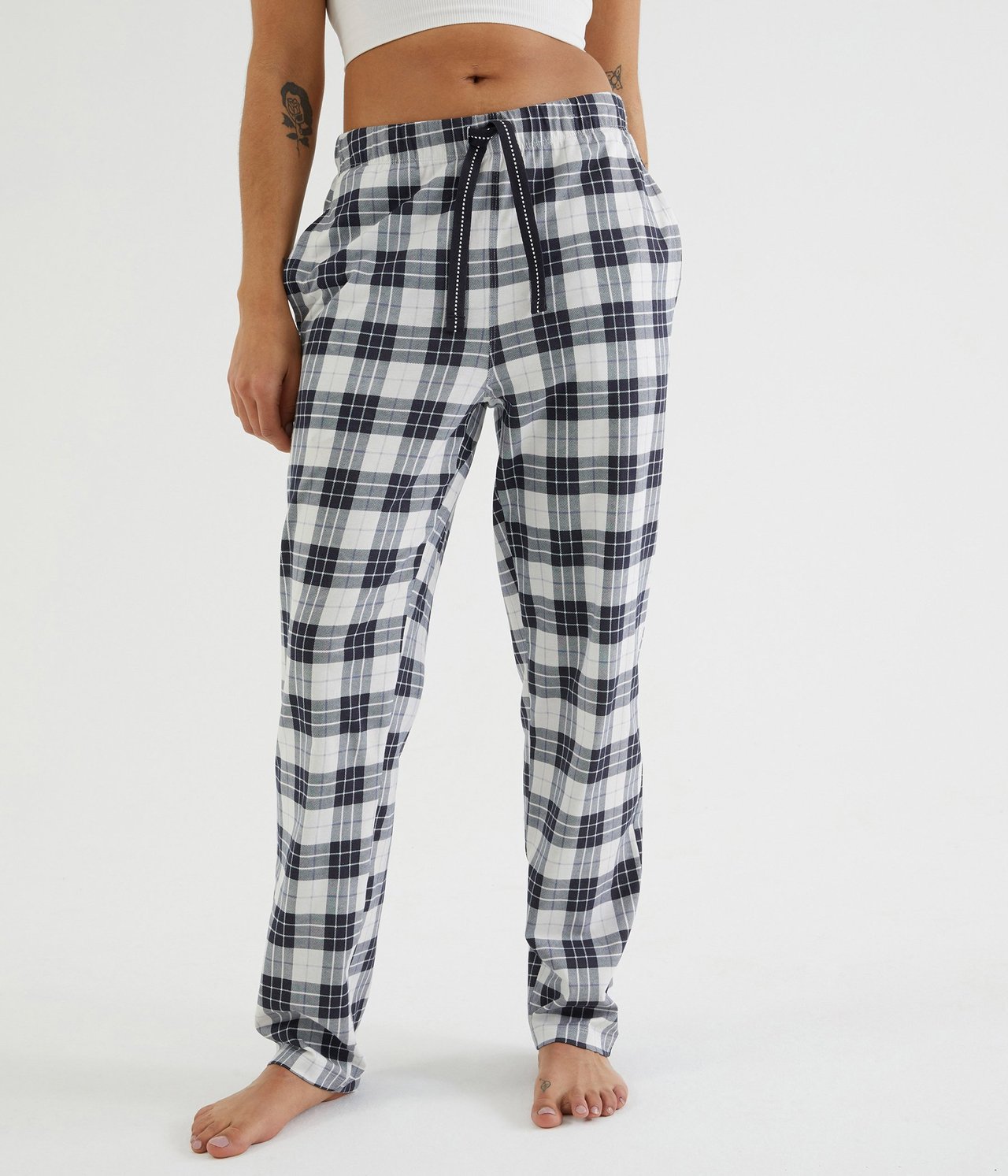 Rutete pyjamasbukse Mørkeblå - null - 5