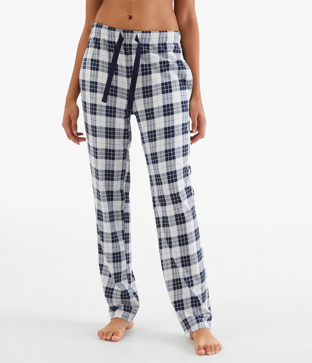 Rutete pyjamasbukse - Mørkeblå - 1