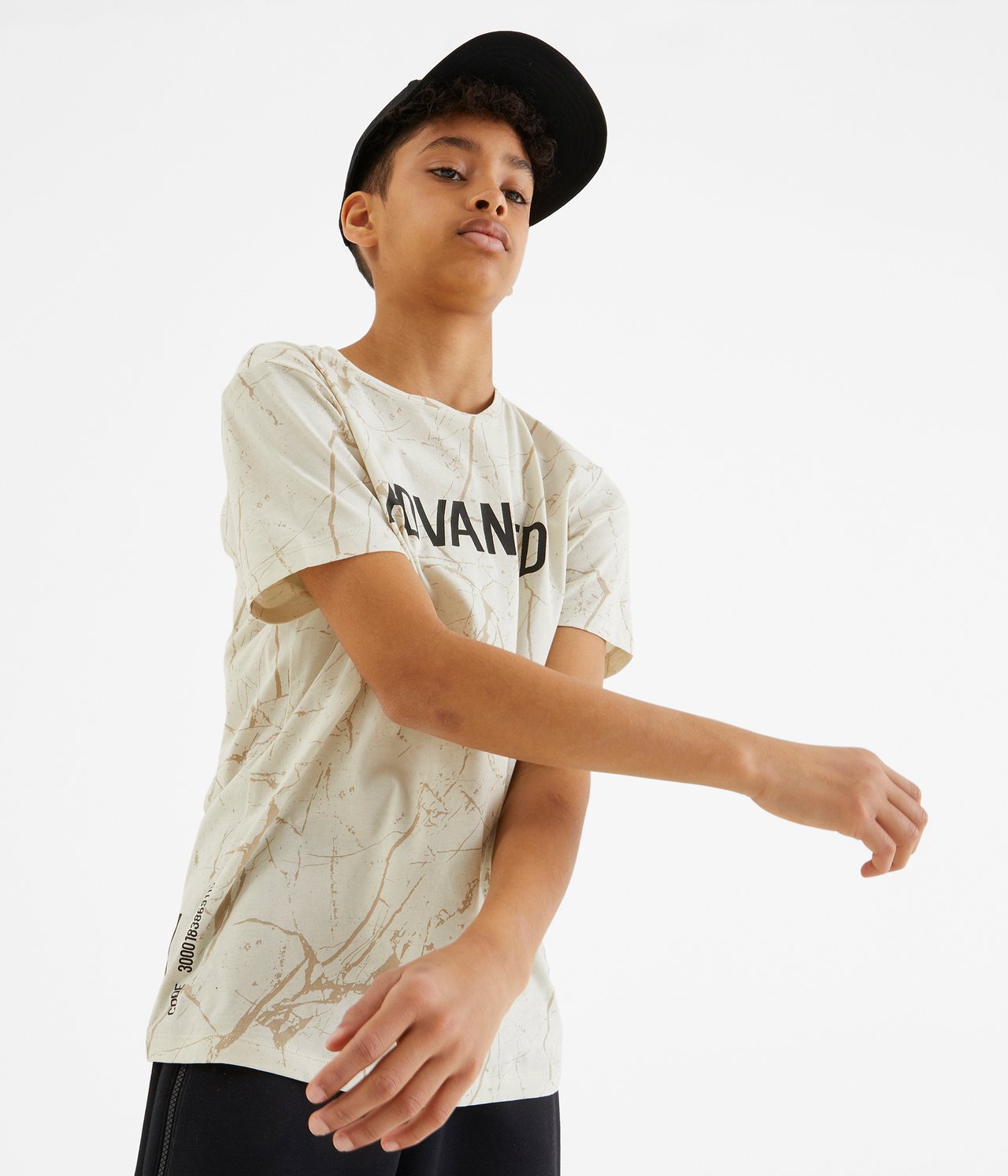 Mönstrad t-shirt - Beige - 4