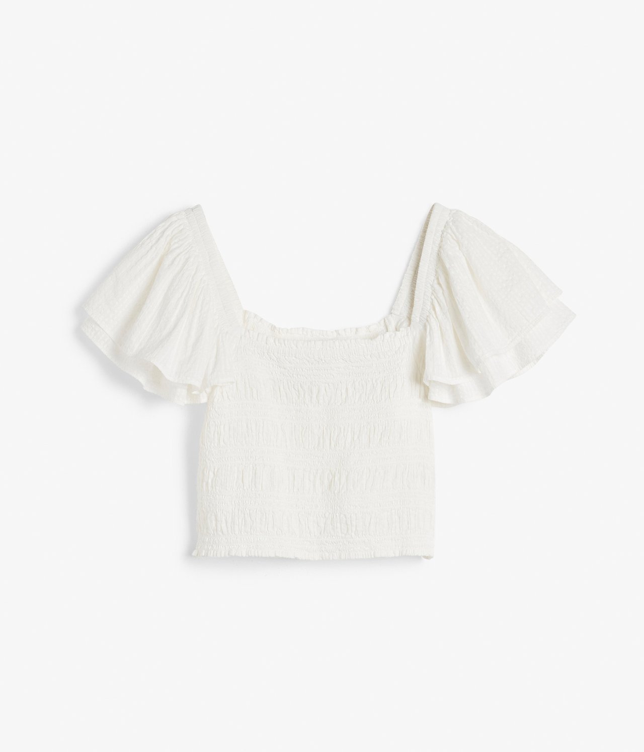Blus med smock - Offwhite - 6