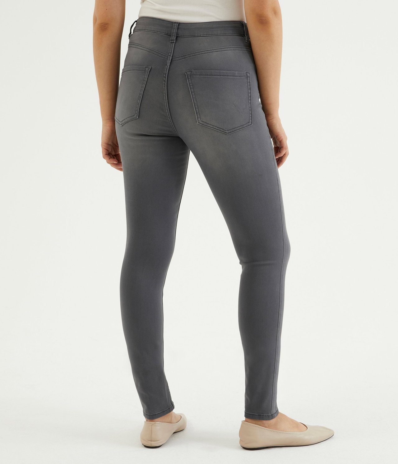 Super Slim Jeans High Waist - Sølvgrå - 174cm / Storlek: 38 - 4
