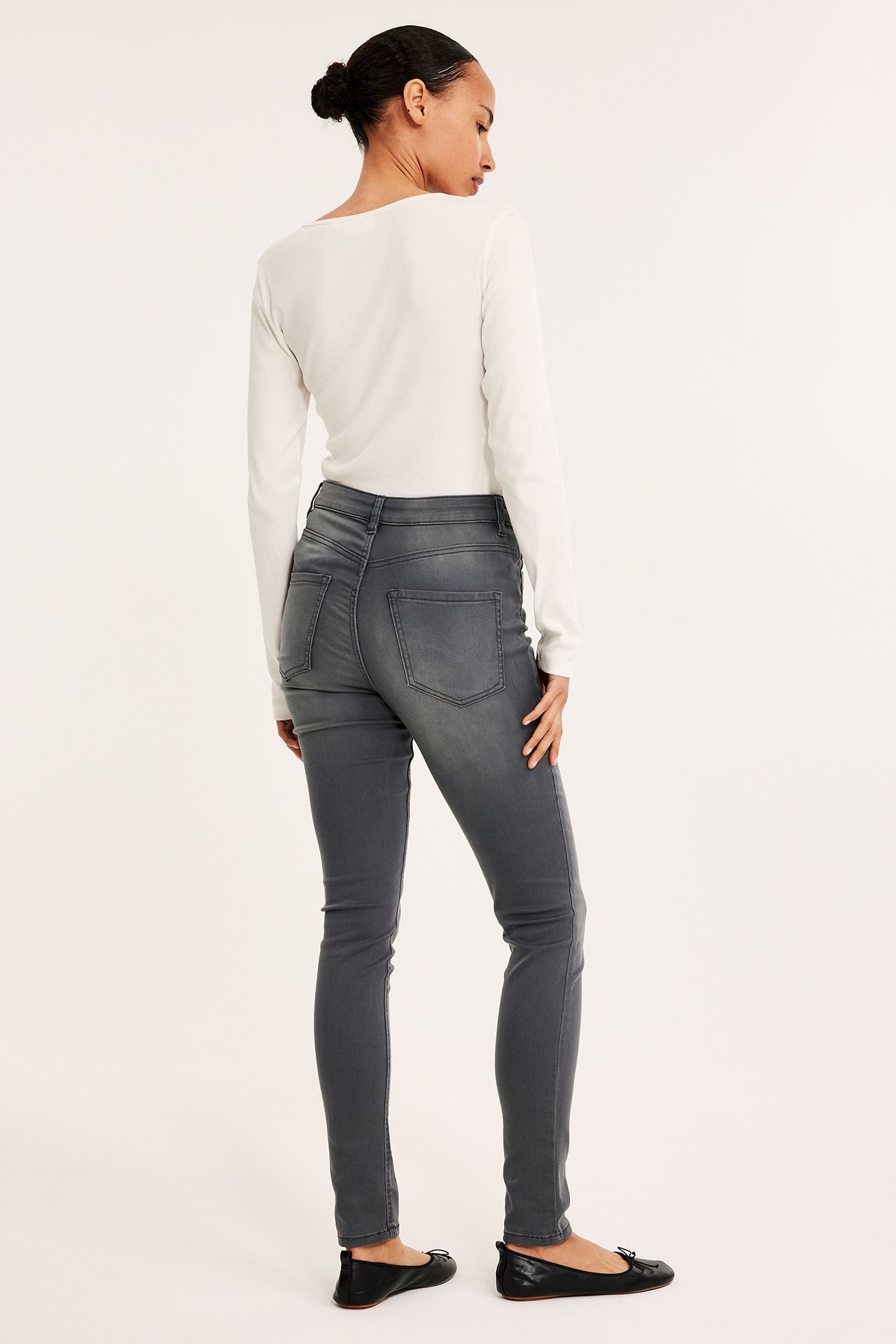 Dżinsy Super Slim High Waist - Srebrno-szary - 7