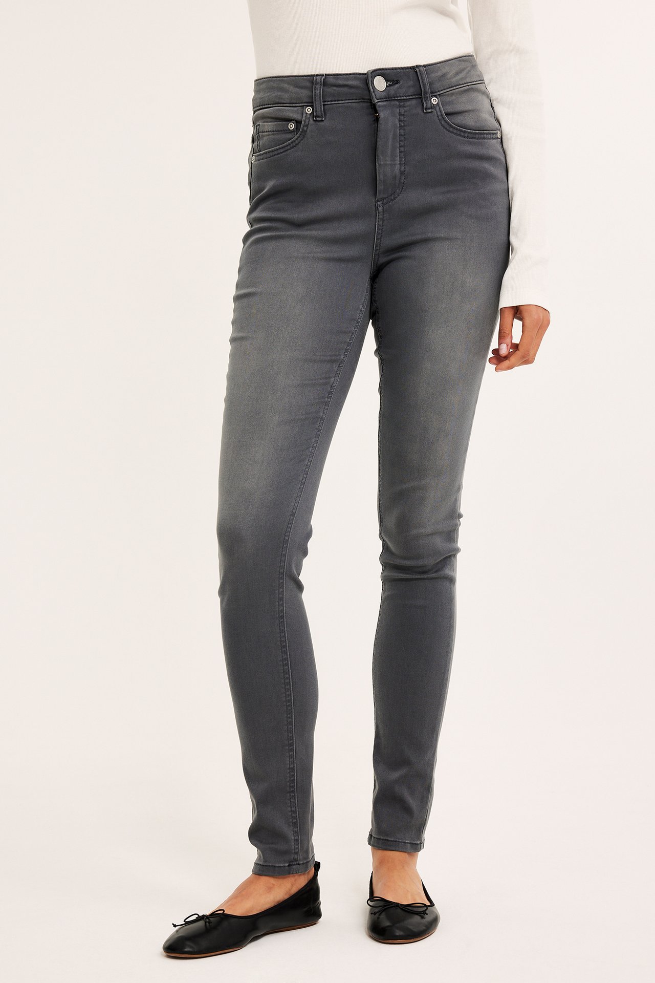 Super Slim Jeans High Waist - Silvergrå - 9