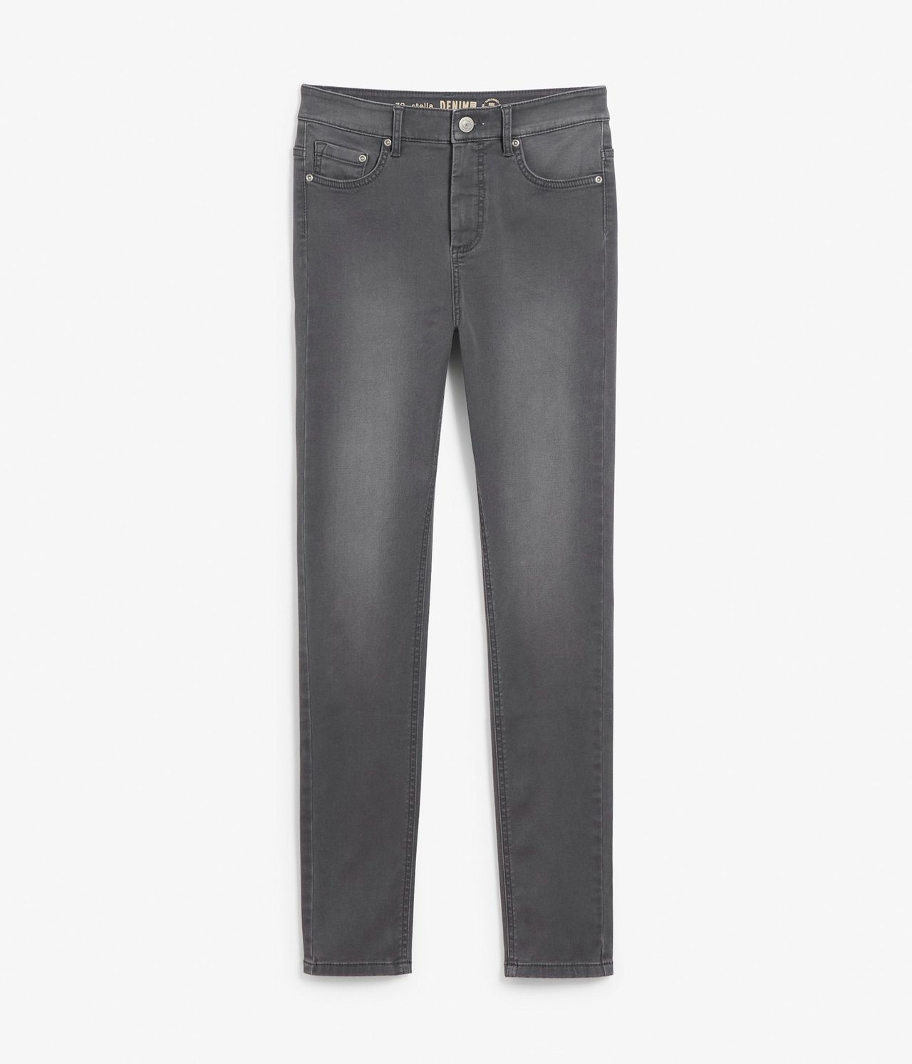 Super Slim Jeans High Waist Sølvgrå - null - 1