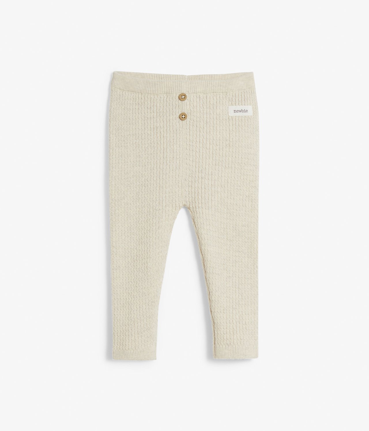 Stickade leggings - Melerad beige - 2
