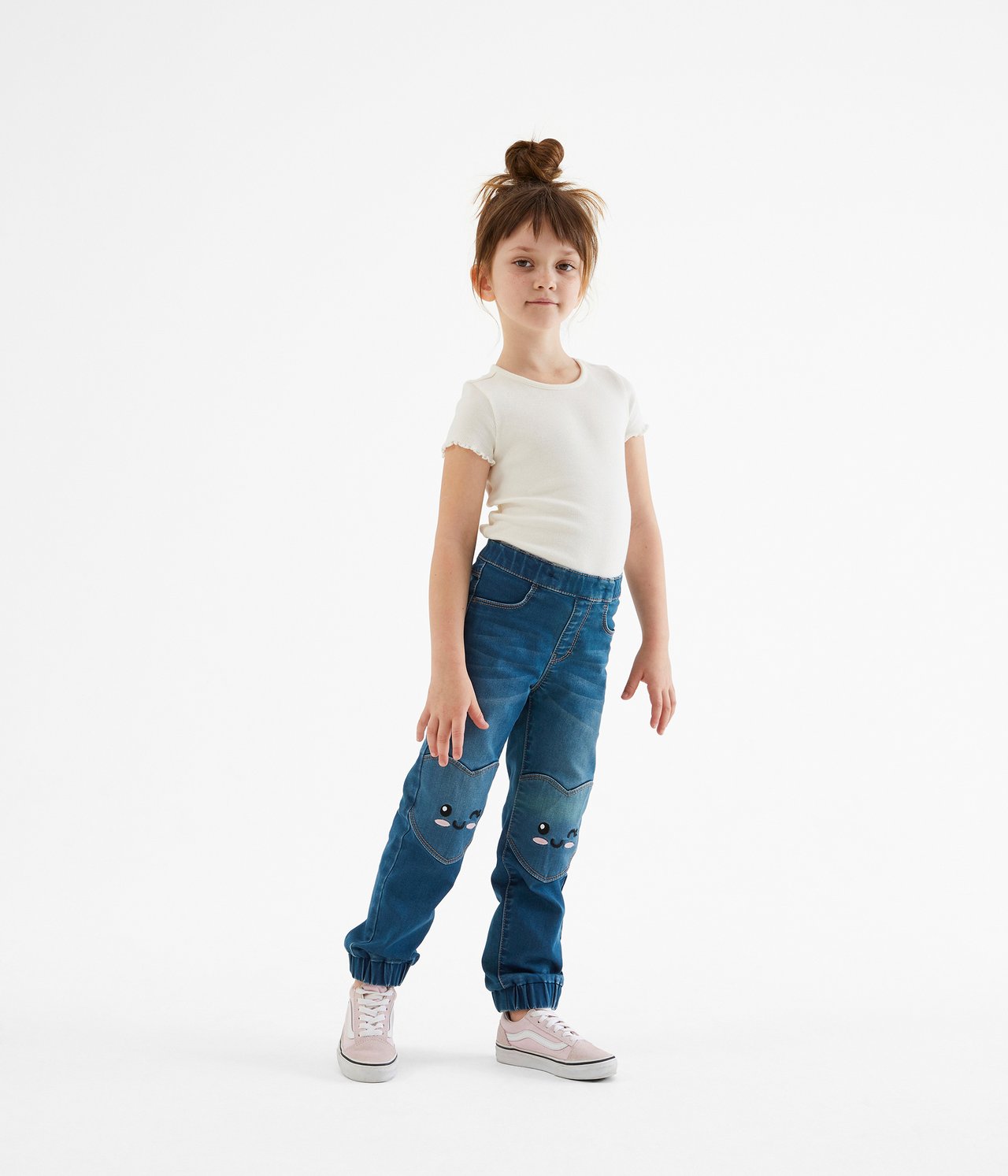 Jogger-farkut tough knee - Vaalea denim - 2