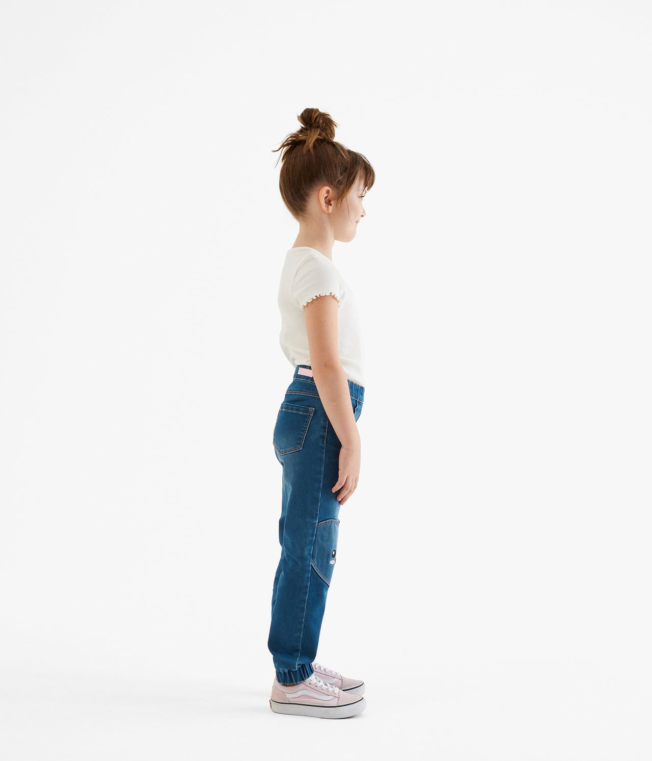Jogger-farkut tough knee - Vaalea denim - 3