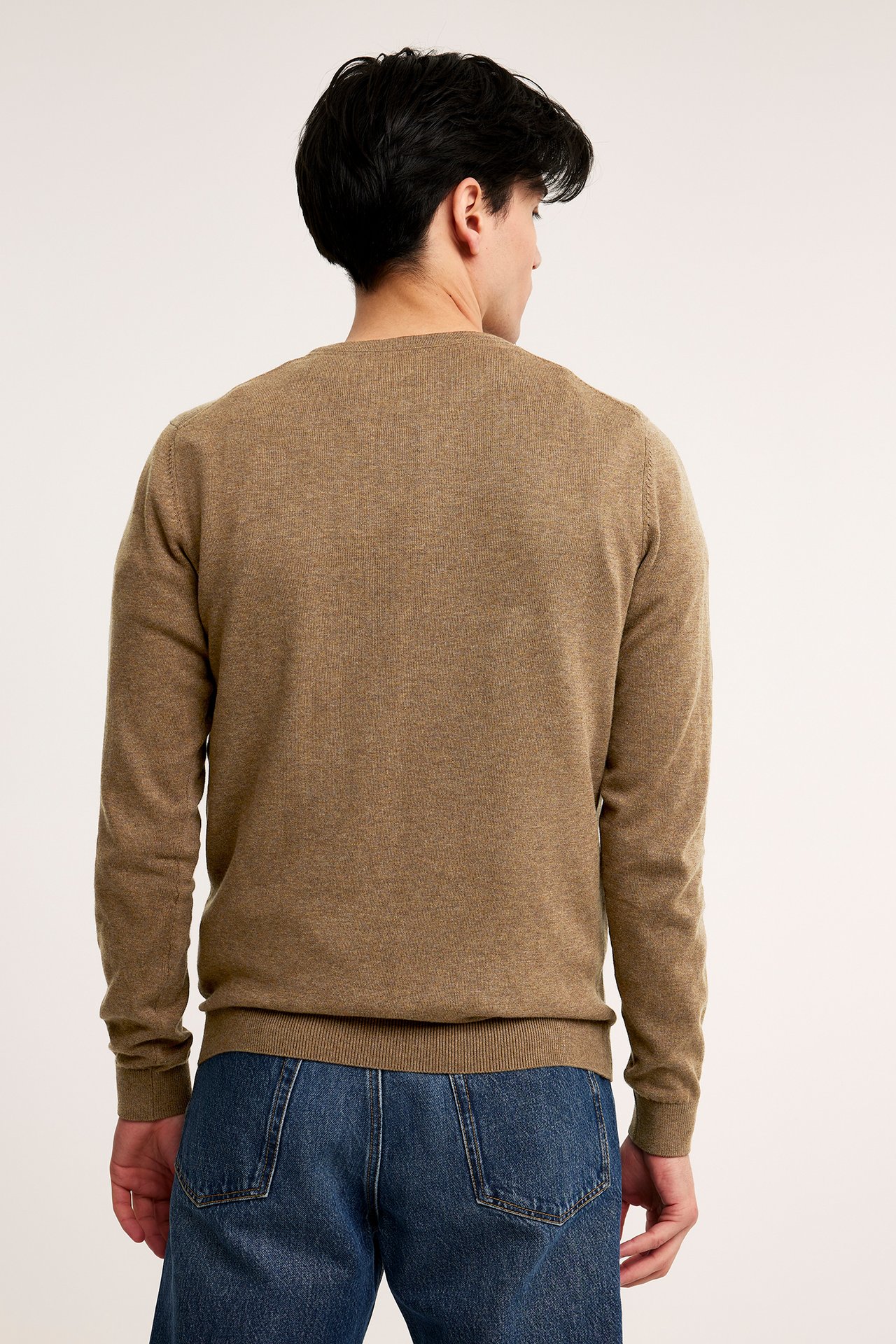 Cienki sweter - Brązowy melanż - 4