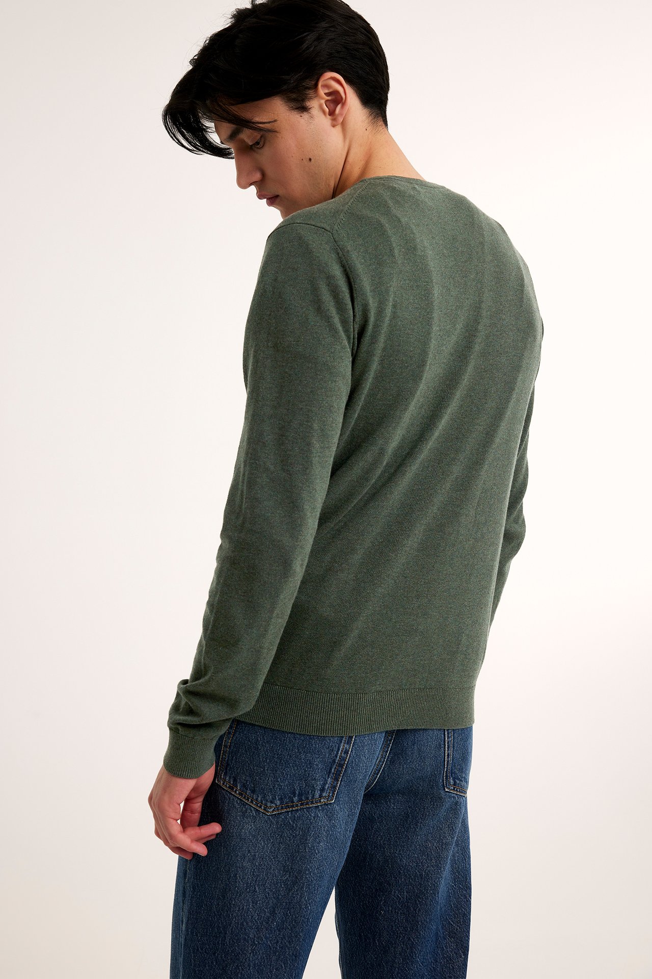 Cienki sweter - Zielony - 3