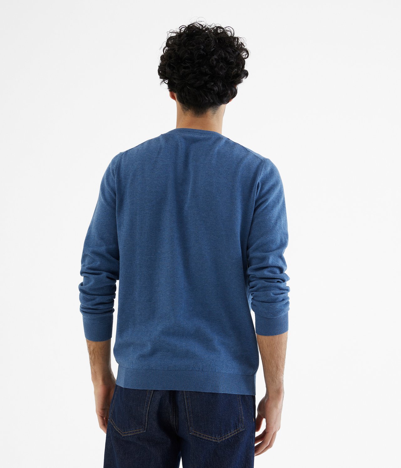 Cienki sweter - Niebieski - 4