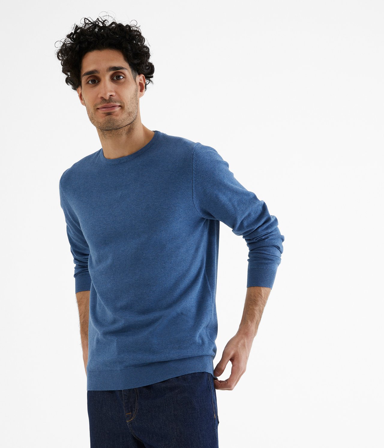 Cienki sweter - Niebieski - 1