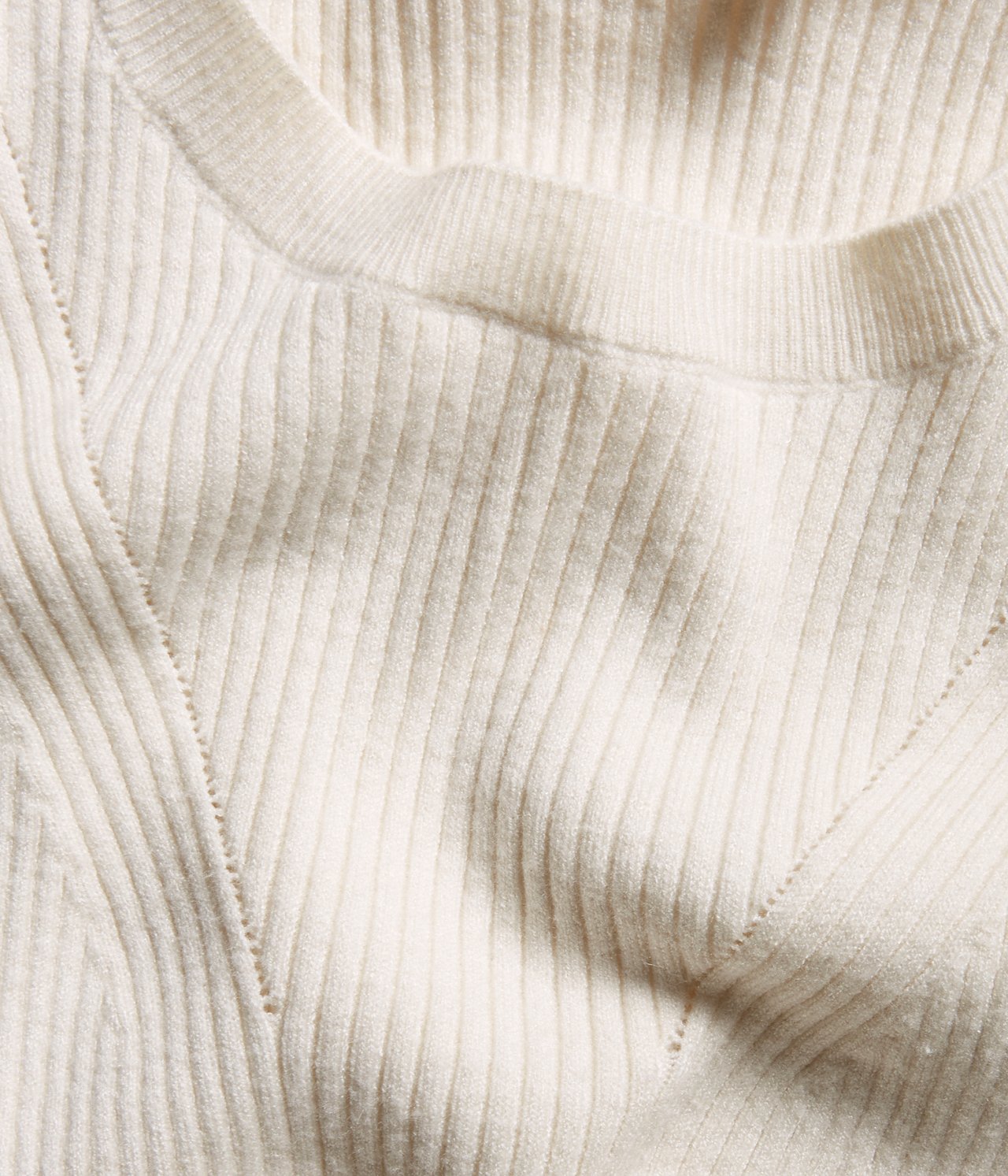 Sweter z warkoczowym splotem - Offwhite - 5
