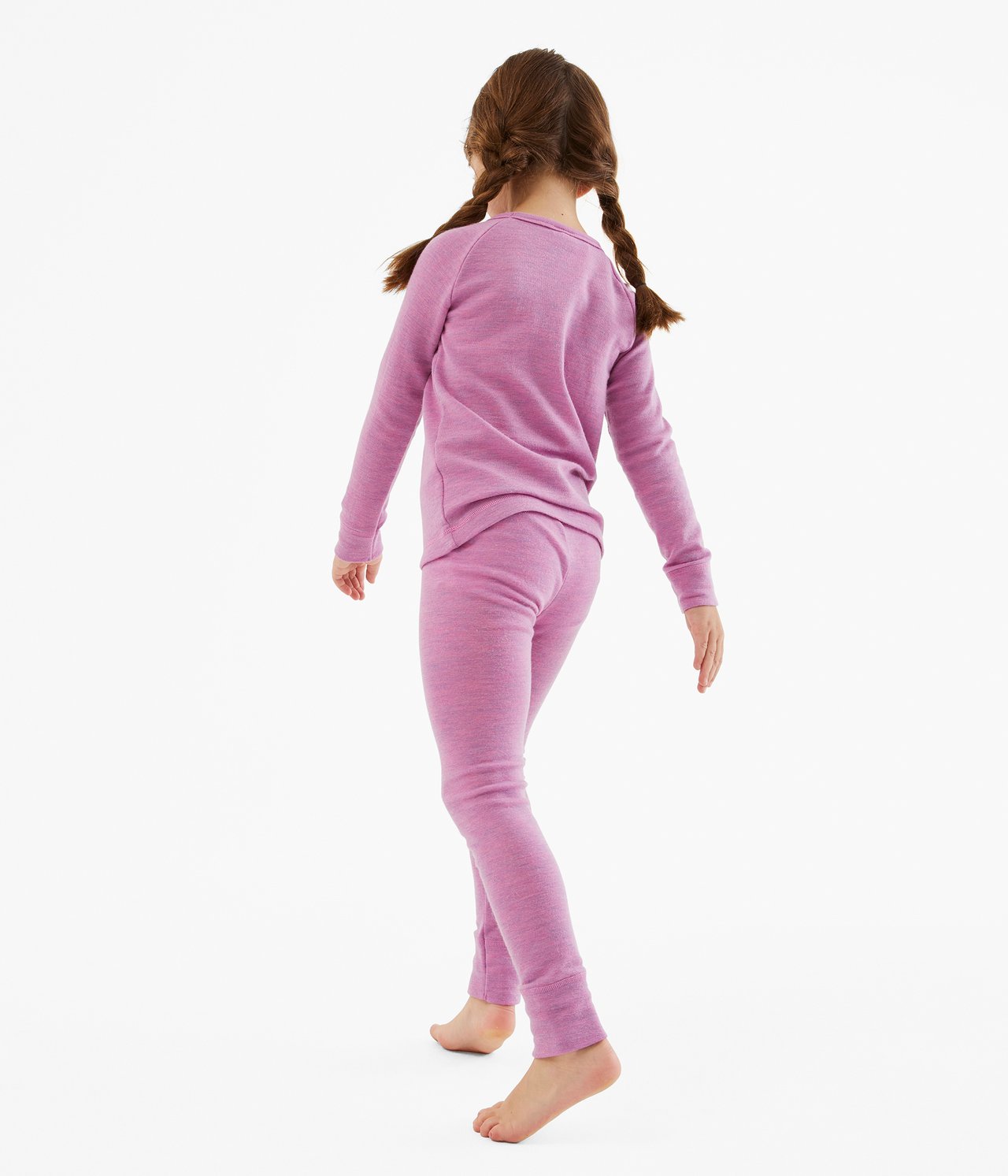 Legginsy termoaktywne z welny merino - Różowy - 2