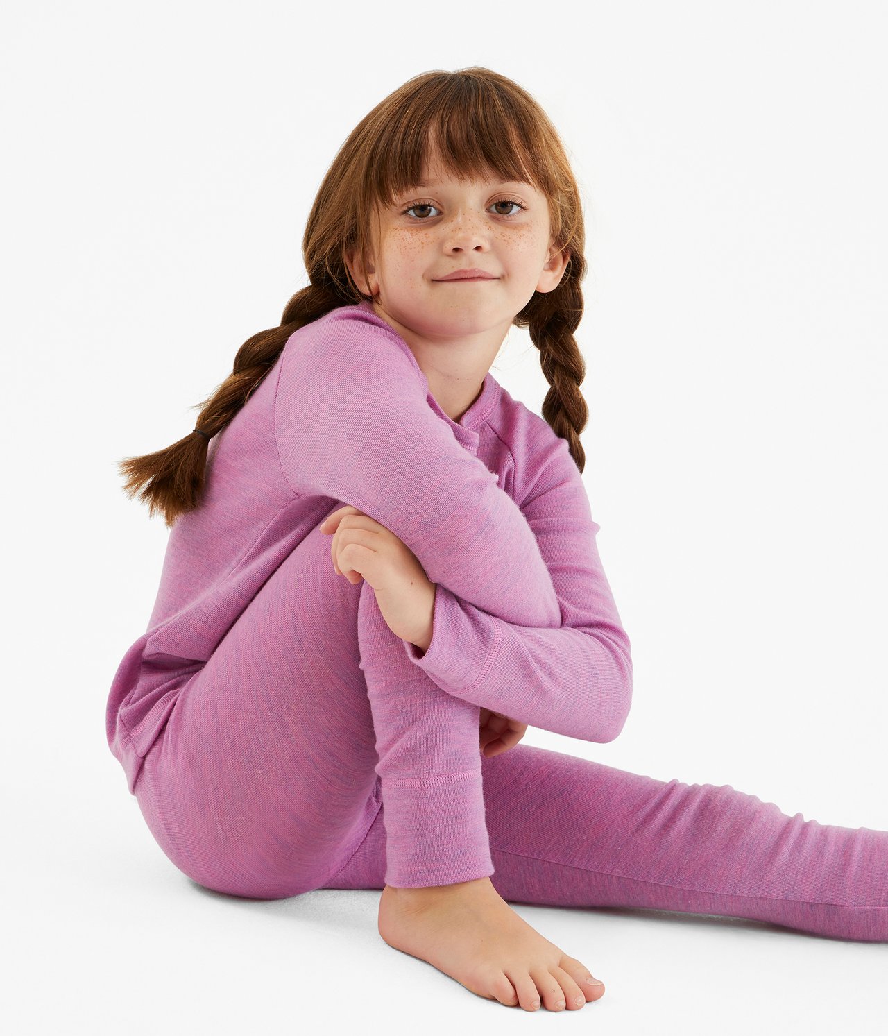 Legginsy termoaktywne z welny merino - Różowy - 3