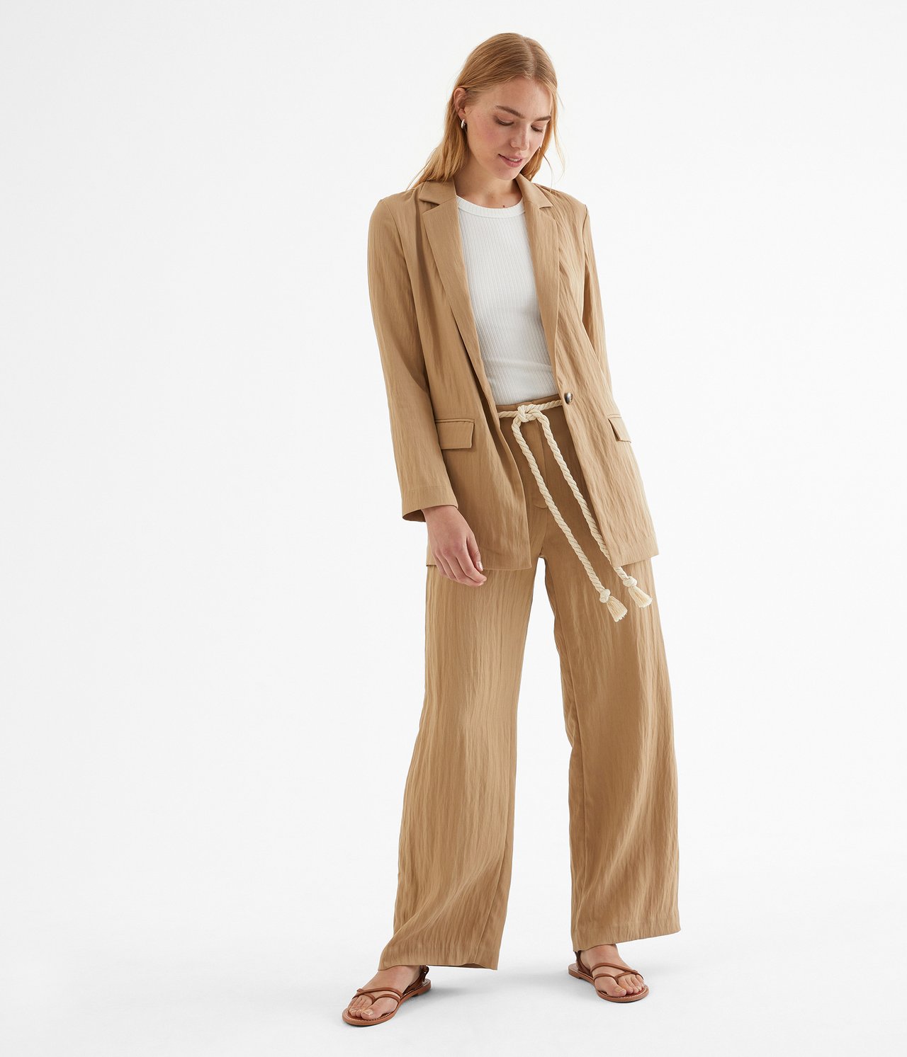 Yksirivinen bleiseri - Beige - 2