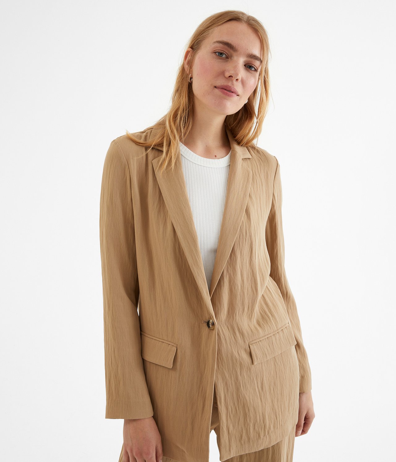 Yksirivinen bleiseri - Beige - 1