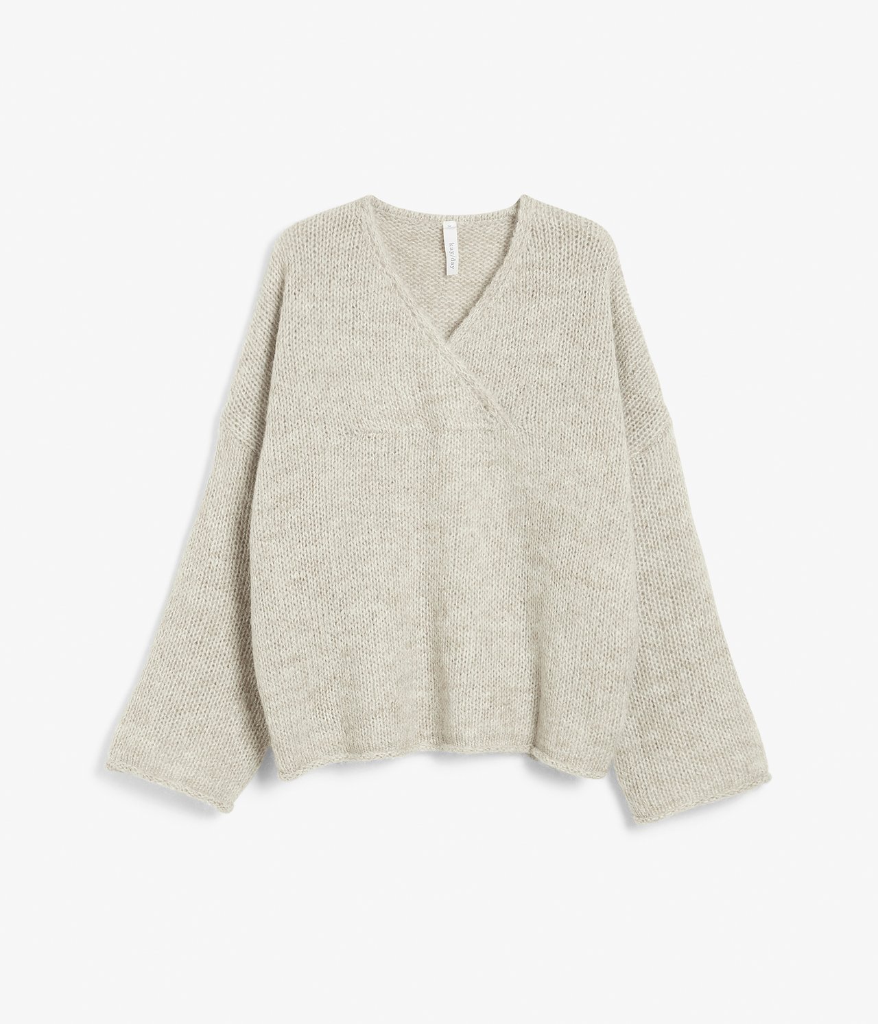 Dzianinowy sweter - Jasnobeżowy - 7