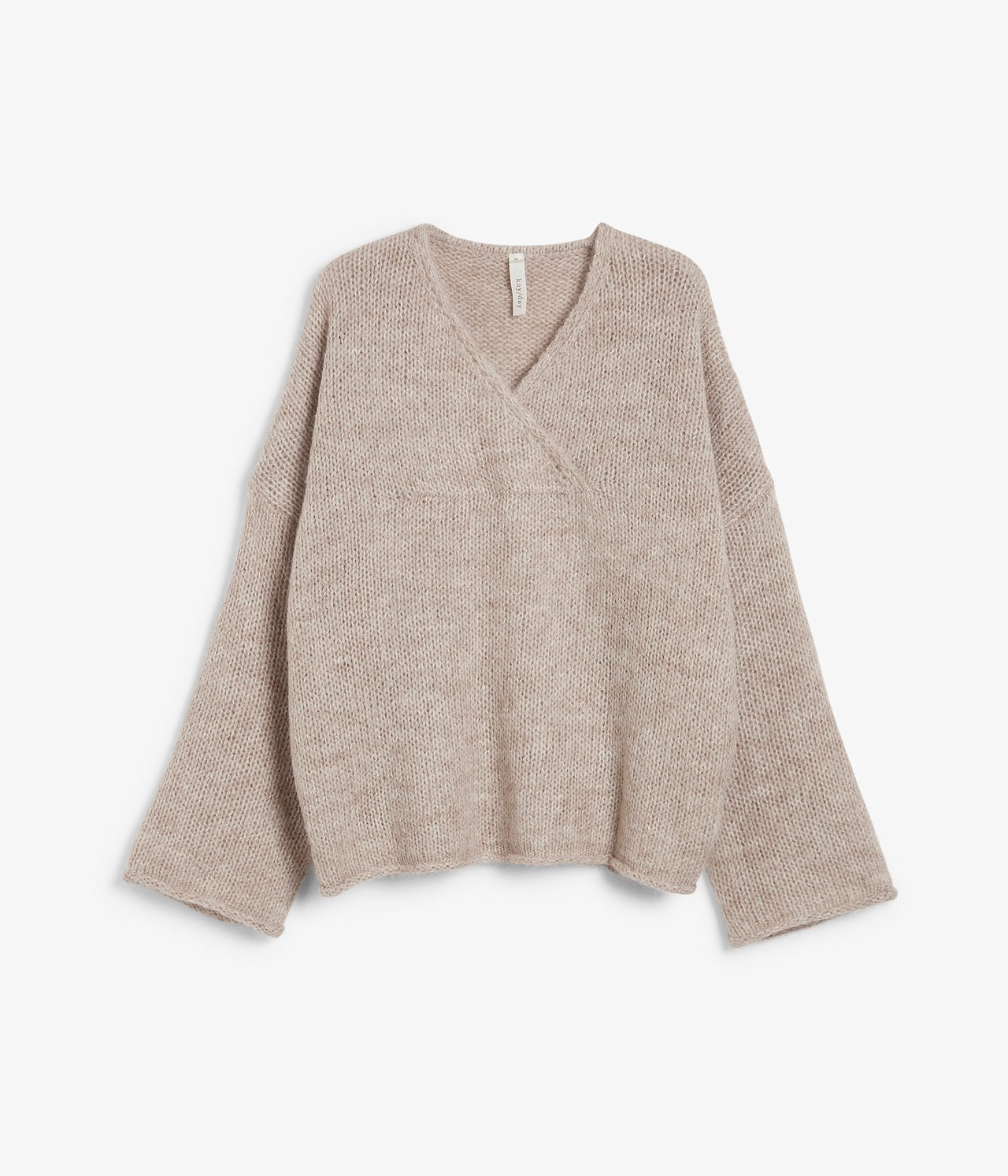 Dzianinowy sweter - Beżowy - 6
