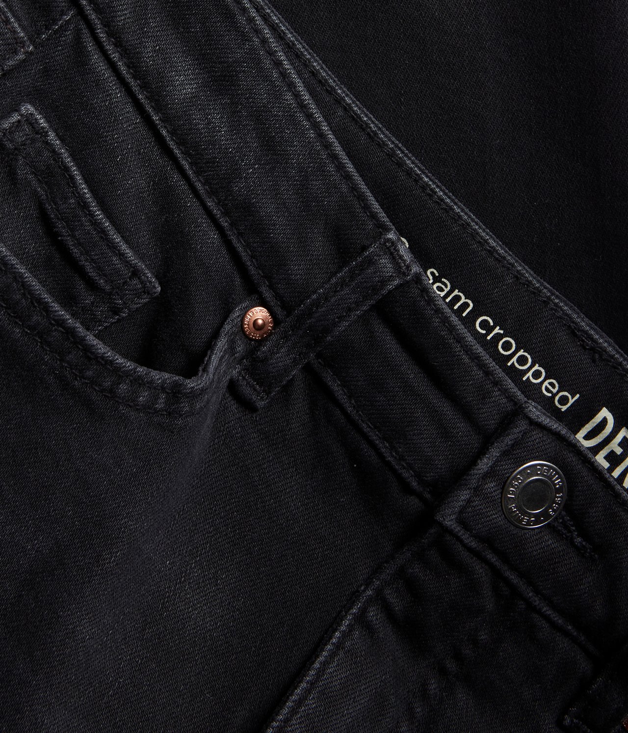 Cropped flare jeans regular waist - Tvättad svart denim - 5