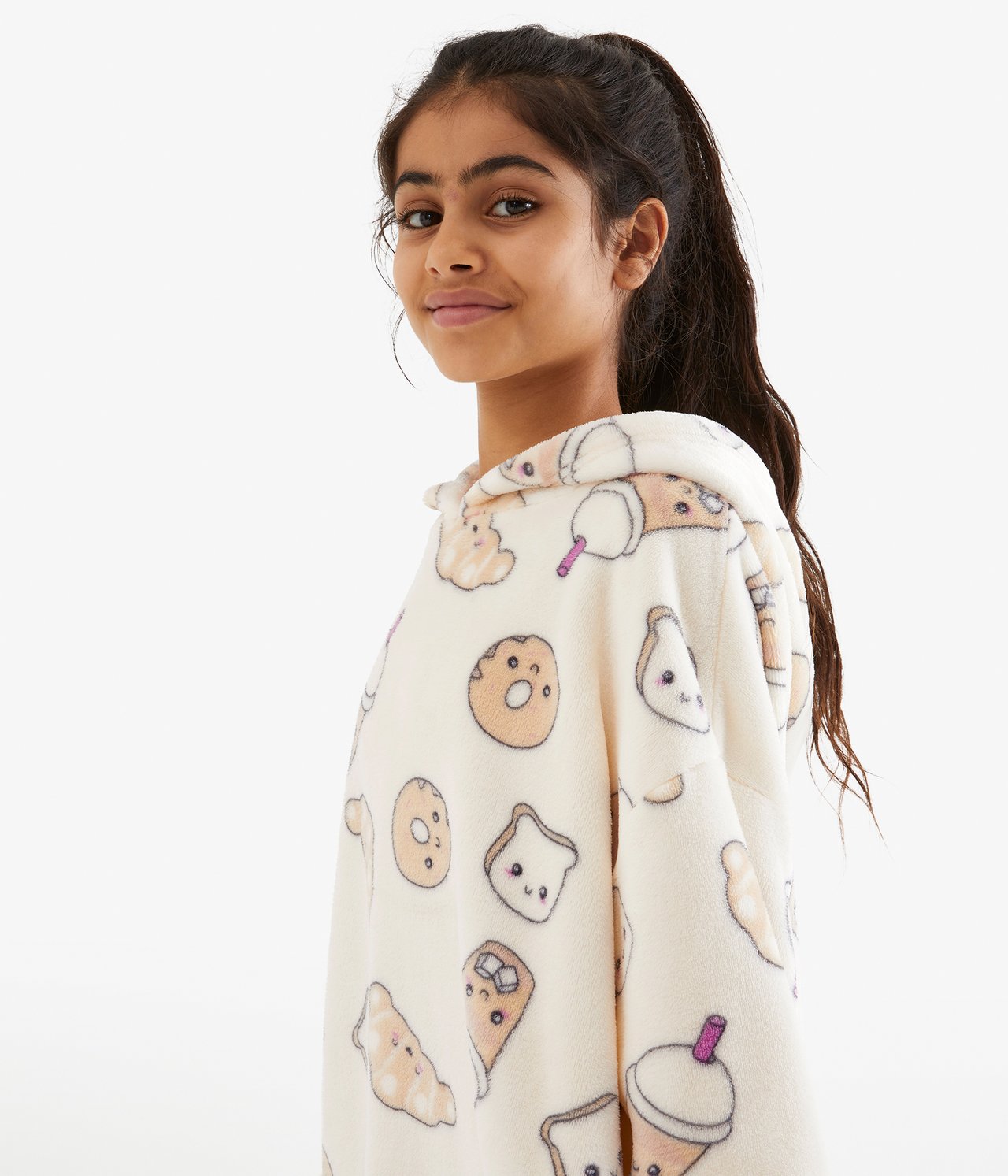 Bluza z polaru, z kapturem - Offwhite - 2
