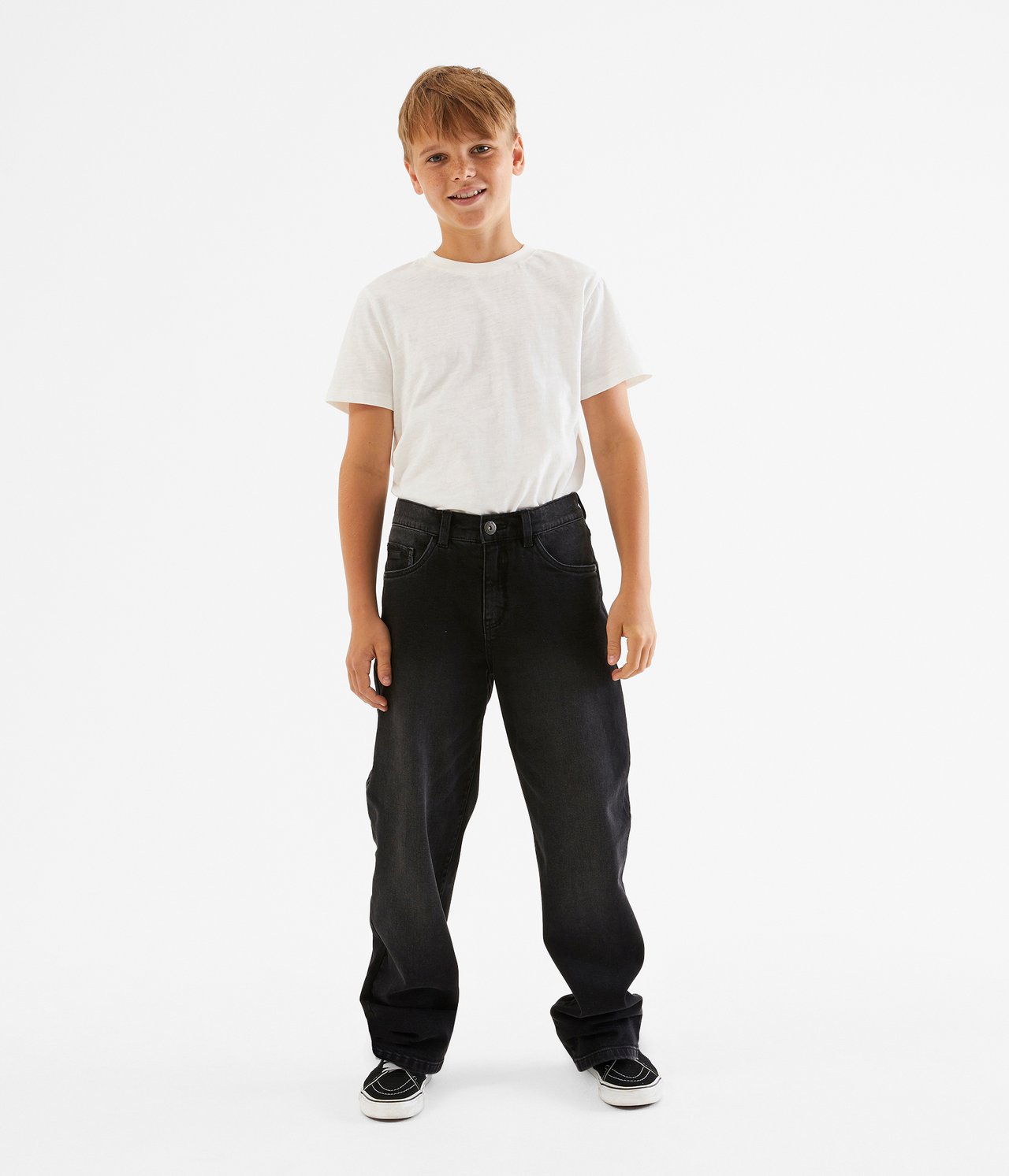 Baggy jeans loose fit Svart denim - 134 - 0