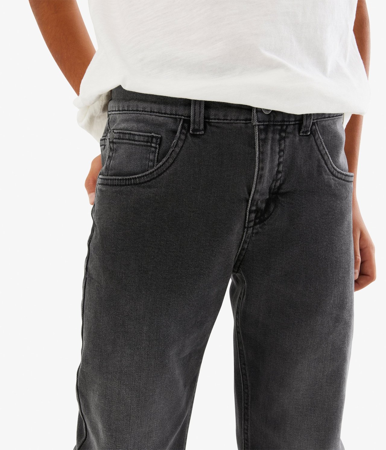 Retro jeans regular fit Silvergrå - null - 3