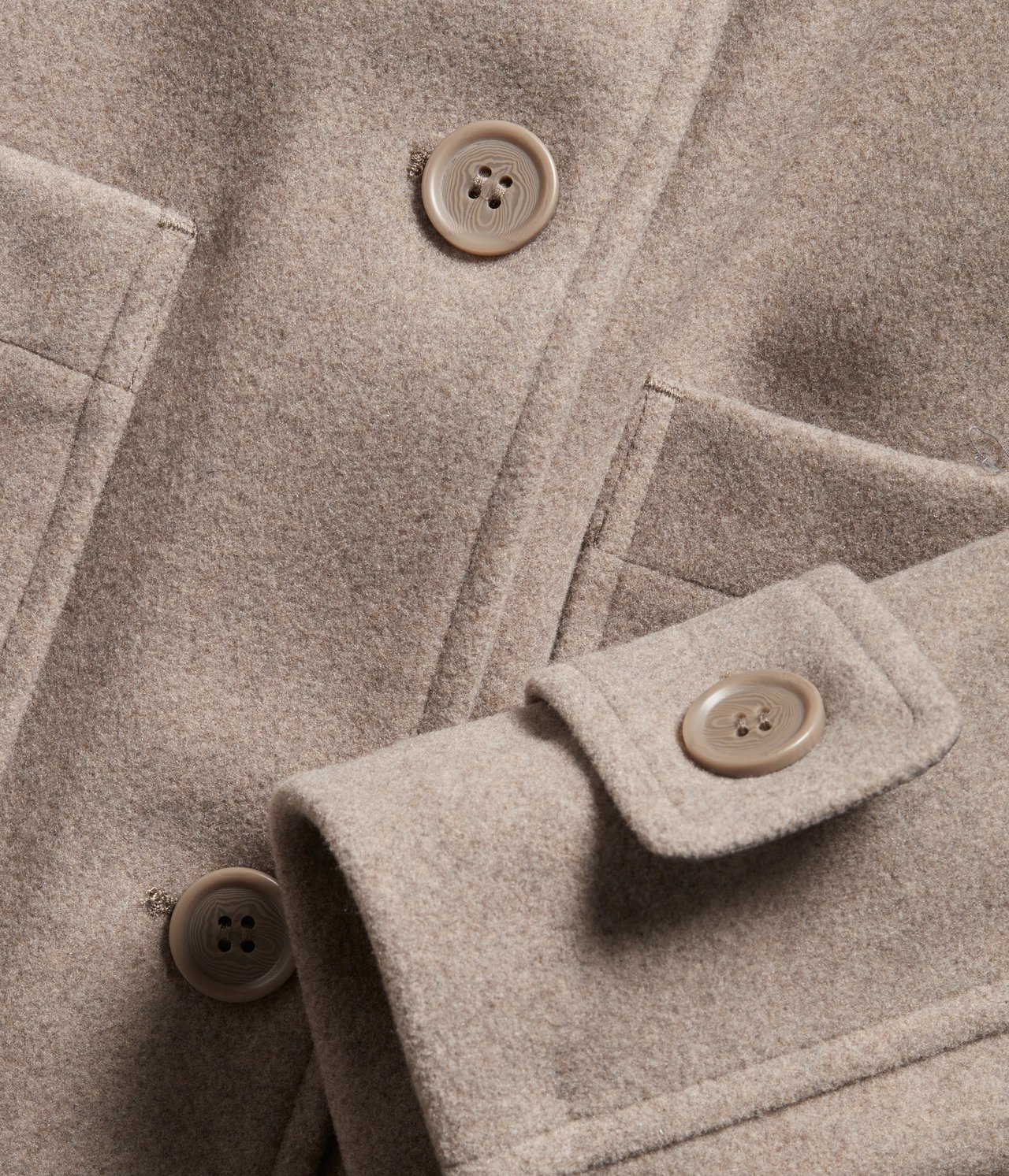 Croppad jacka - Melerad beige - 6