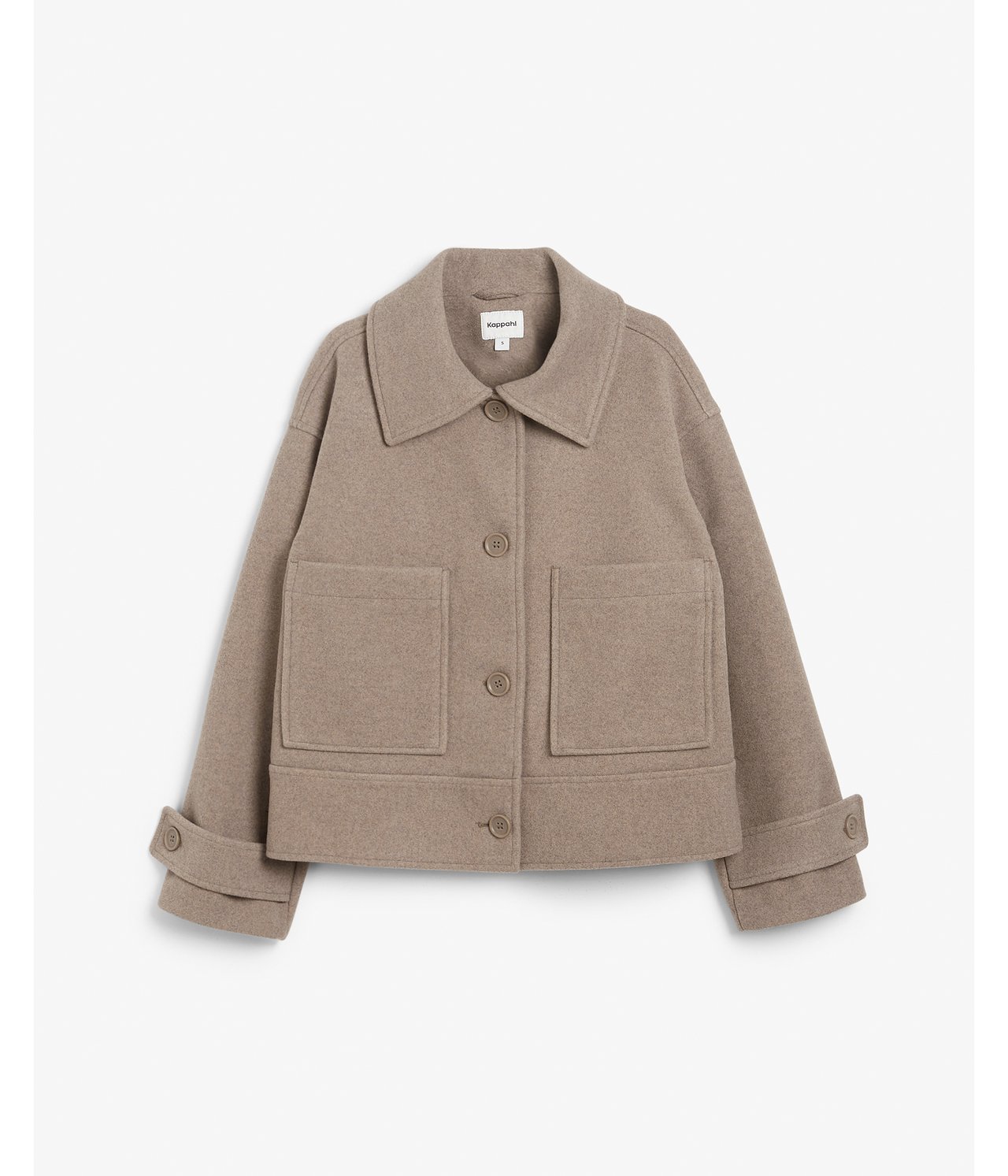 Croppad jacka - Melerad beige - 7