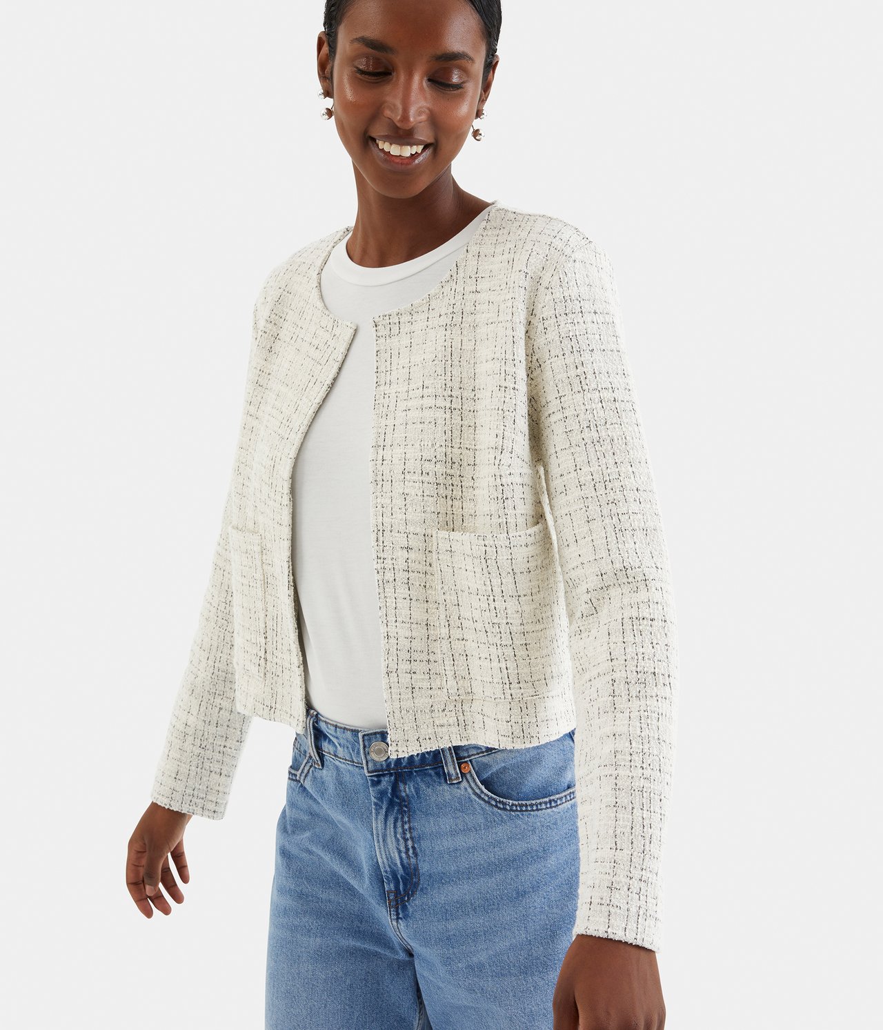 Tweed-takki - Valkoinen - 3