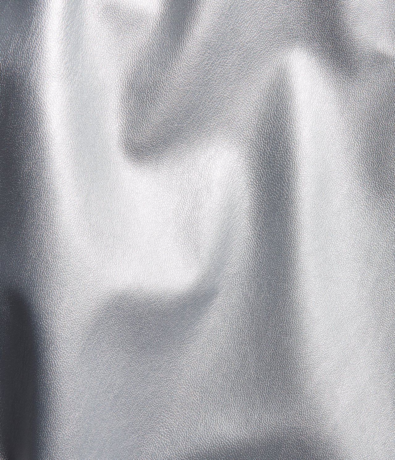 Srebrna spódnica z imitacji skóry - Srebrny - 4