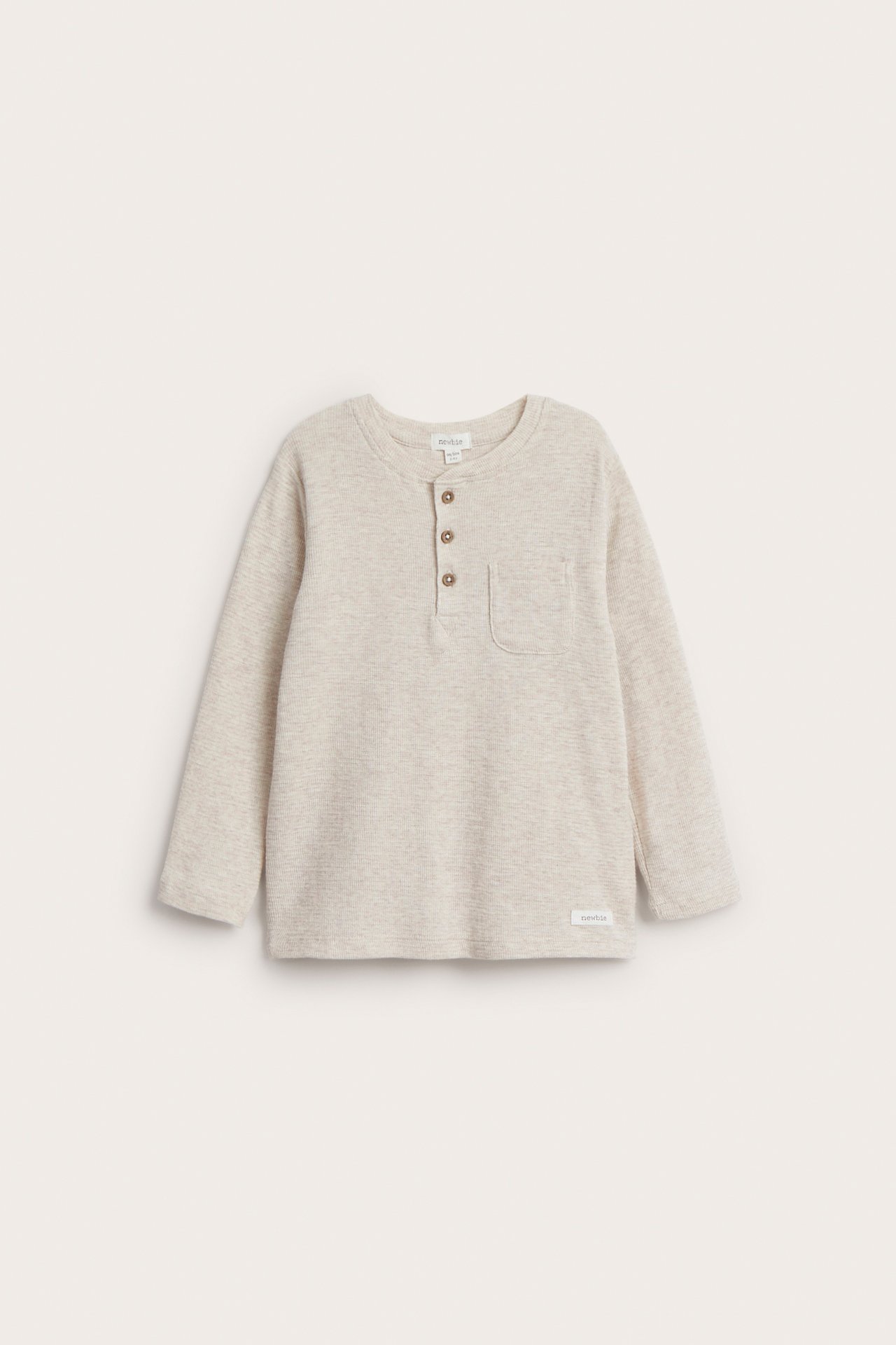 Pitkähihainen vaarinpaita - Meleerattu beige - 3