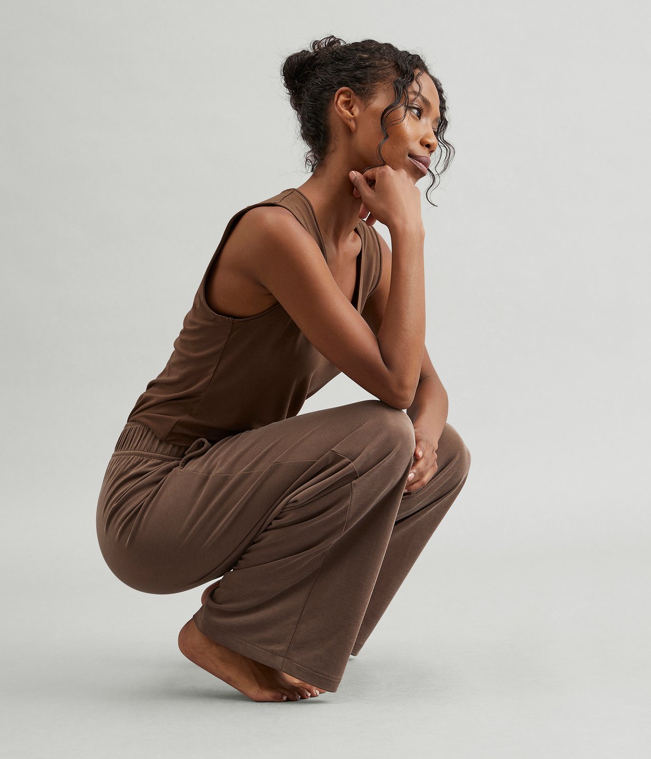 Trikoohousut Loungewear - Ruskea - 1
