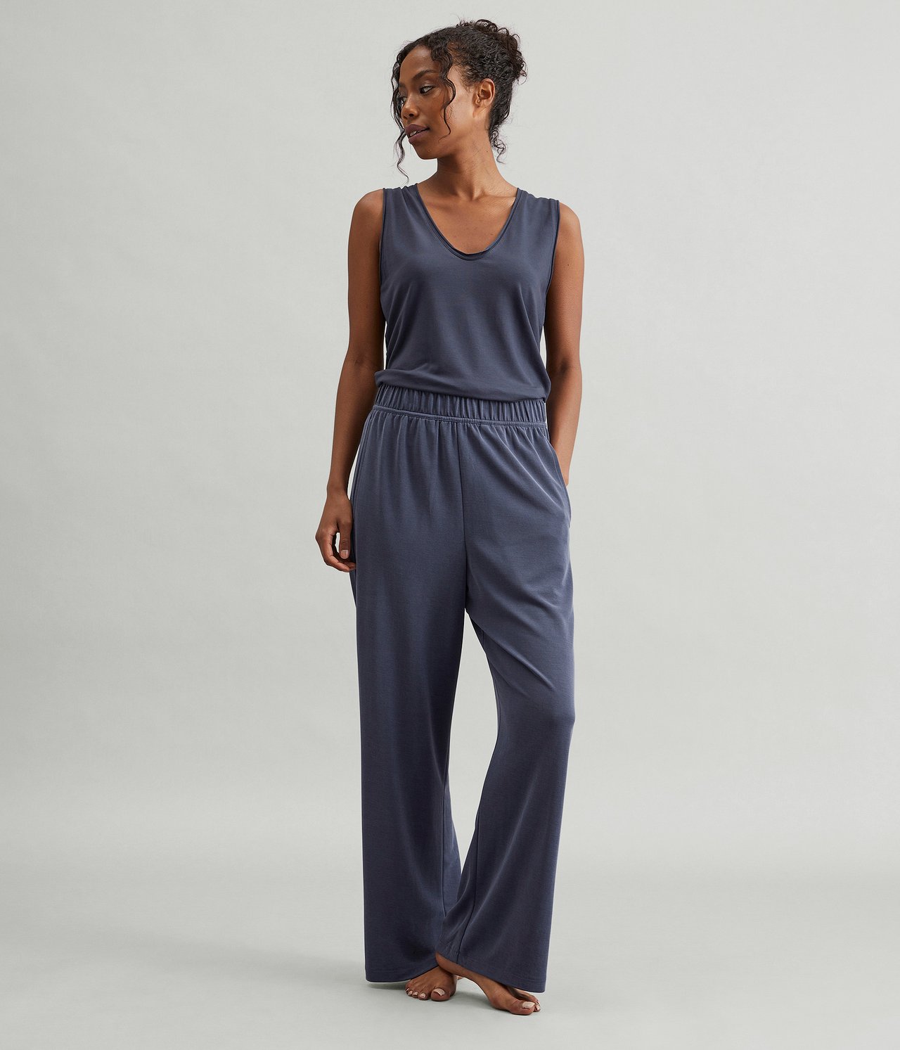 Trikåbyxa Loungewear - Mörkblå - 1