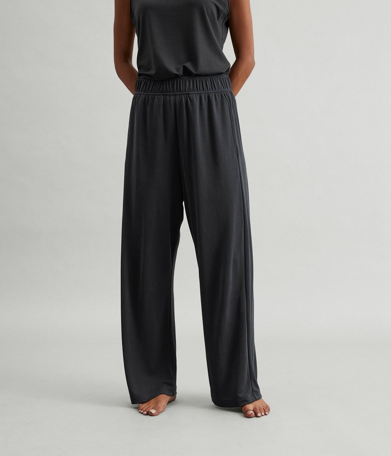 Spodnie trykotowe Loungewear - Czarne - 1