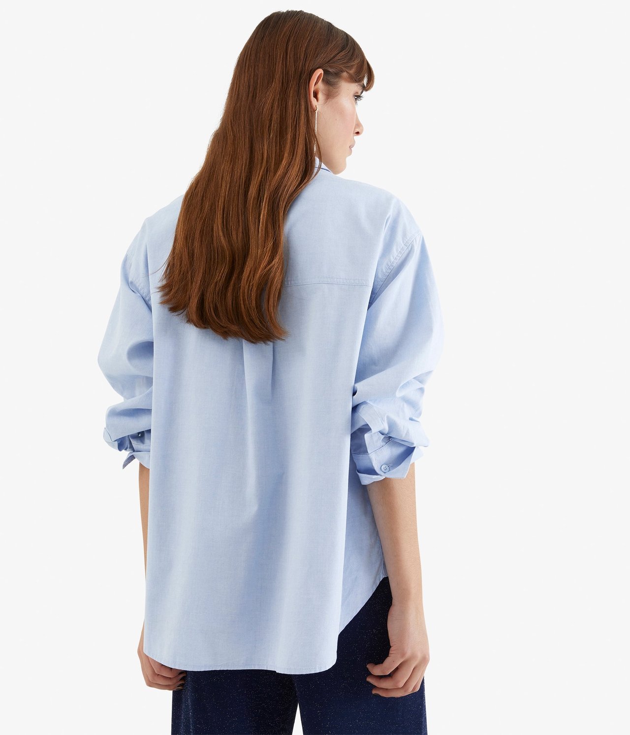 Skjorta med knäppning i sidorna Ljusblå - null - 4