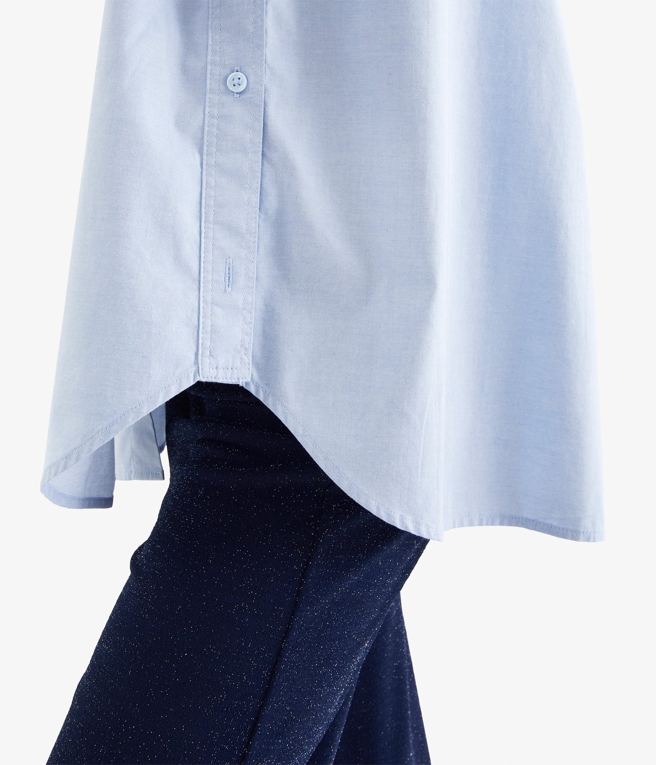 Skjorta med knäppning i sidorna - Ljusblå - 3