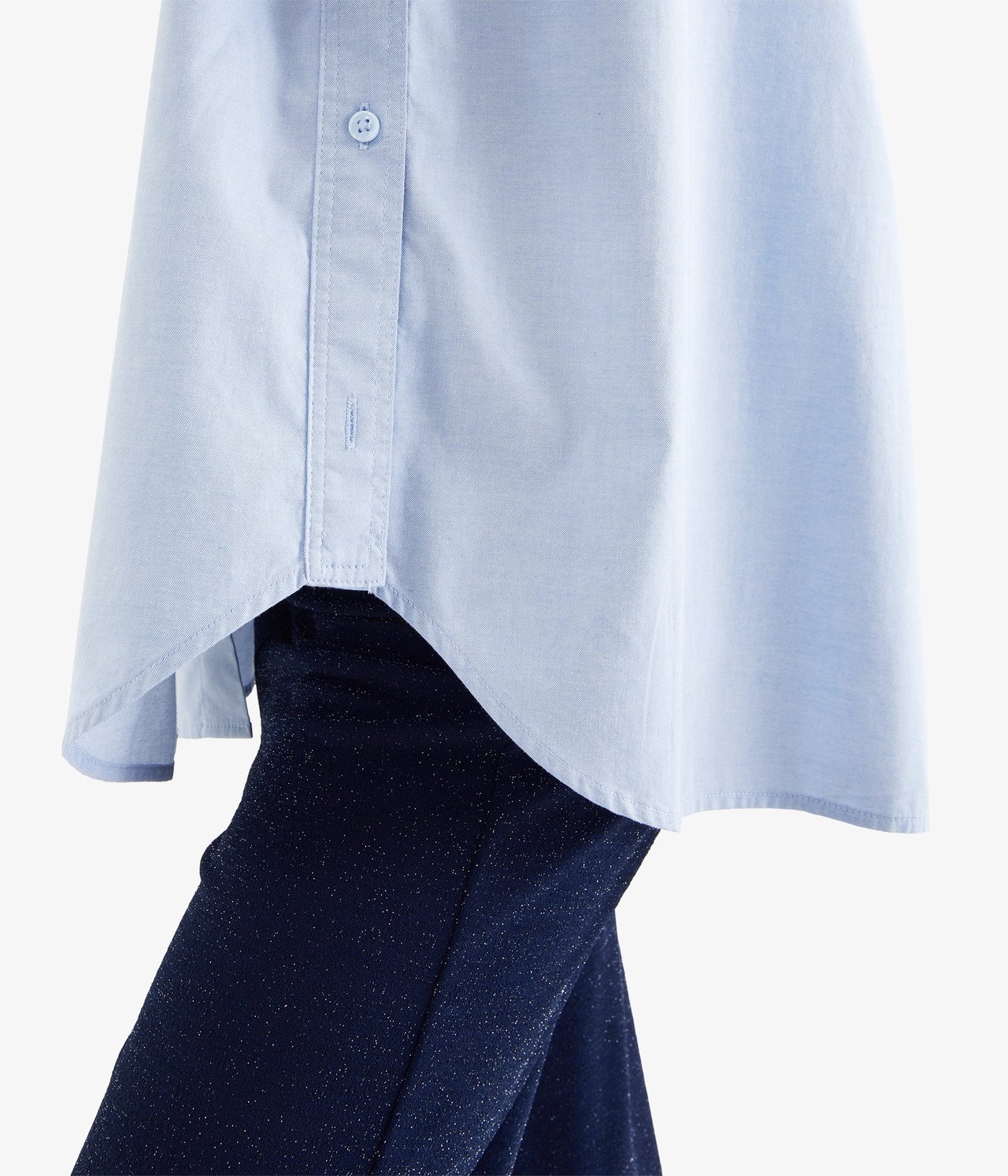 Skjorta med knäppning i sidorna Ljusblå - null - 8