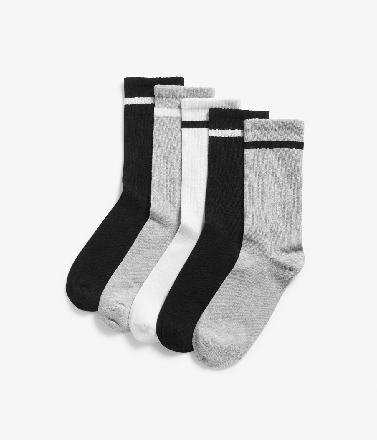 5 paria sukkia - Meleerattu harmaa - 1