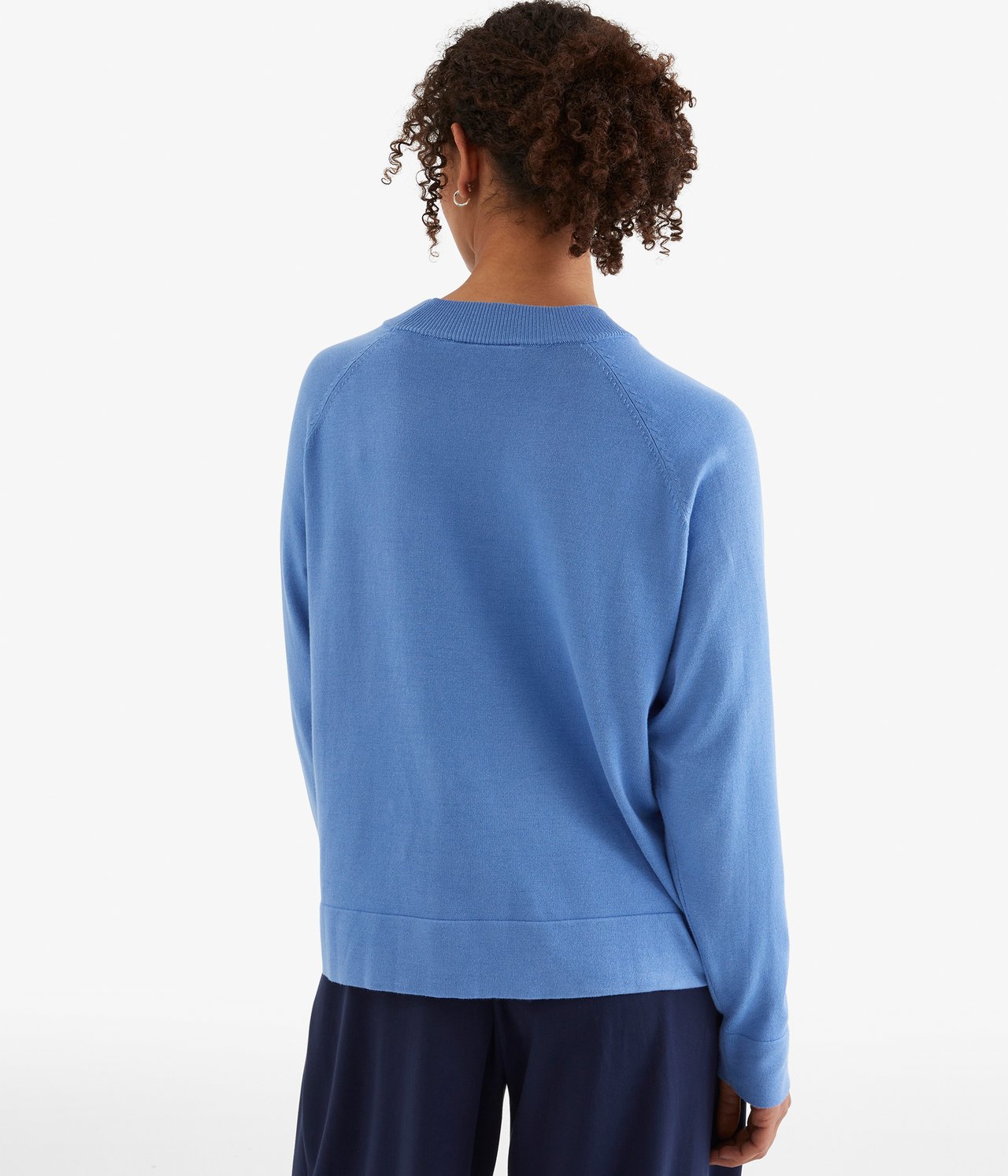 Dzianinowy sweter - Niebieski - 4