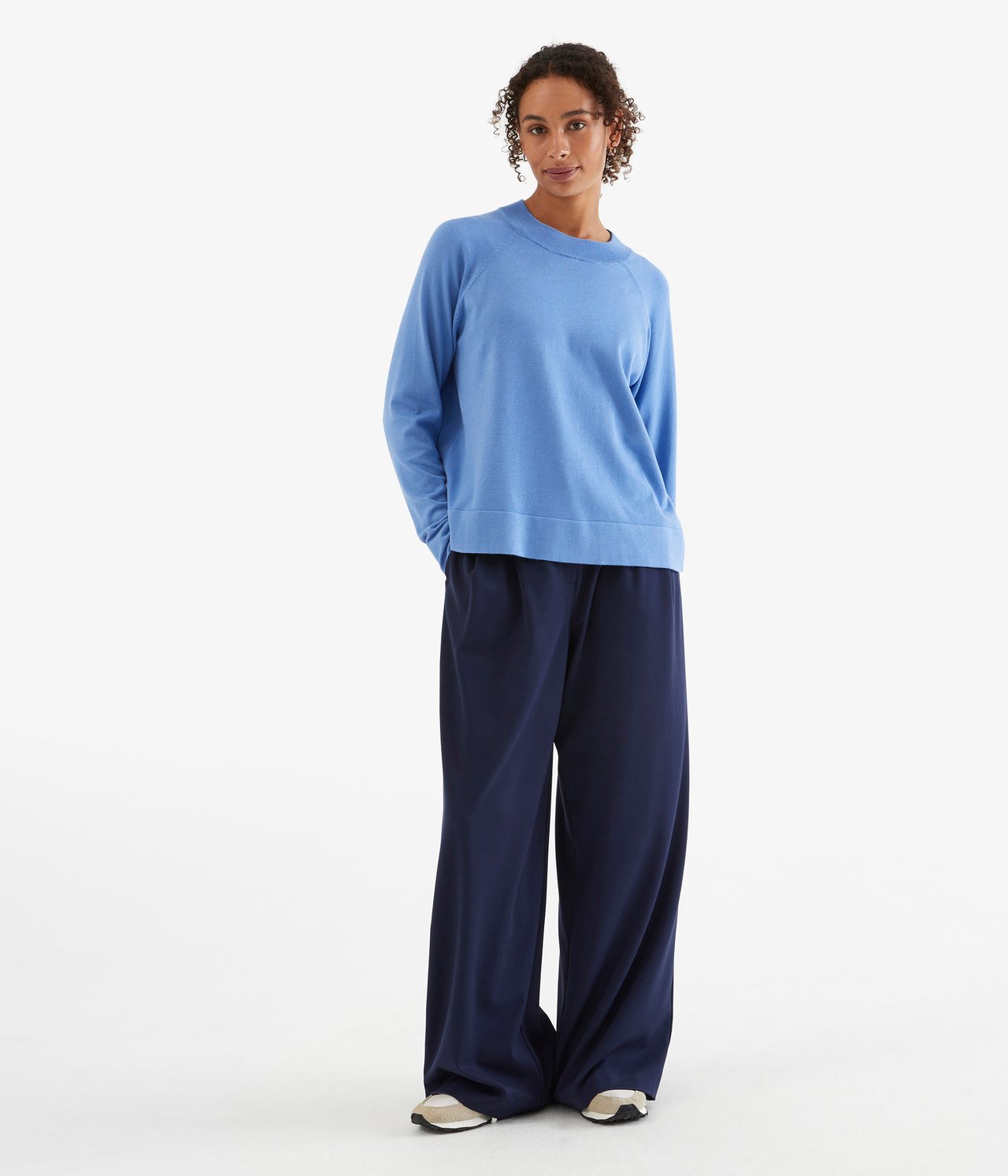 Dzianinowy sweter - Niebieski - 2