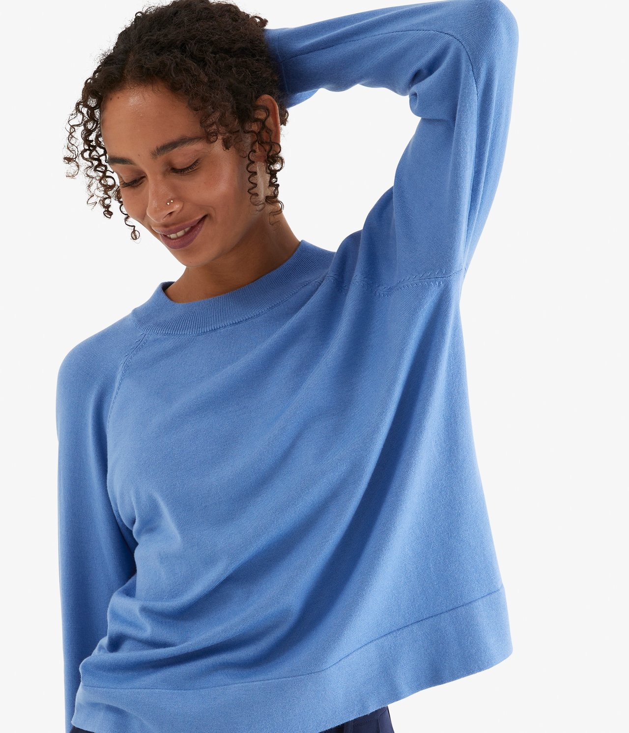 Dzianinowy sweter - Niebieski - 3