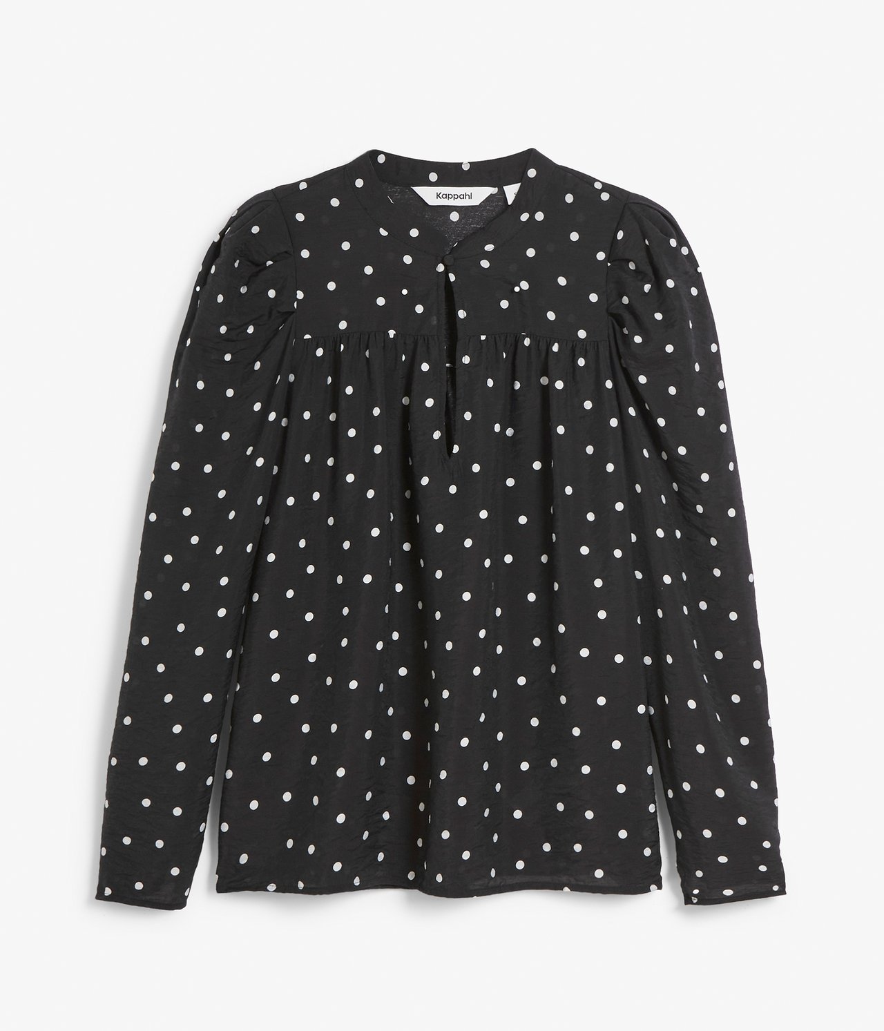 Blus med puffärm - Svart - 6