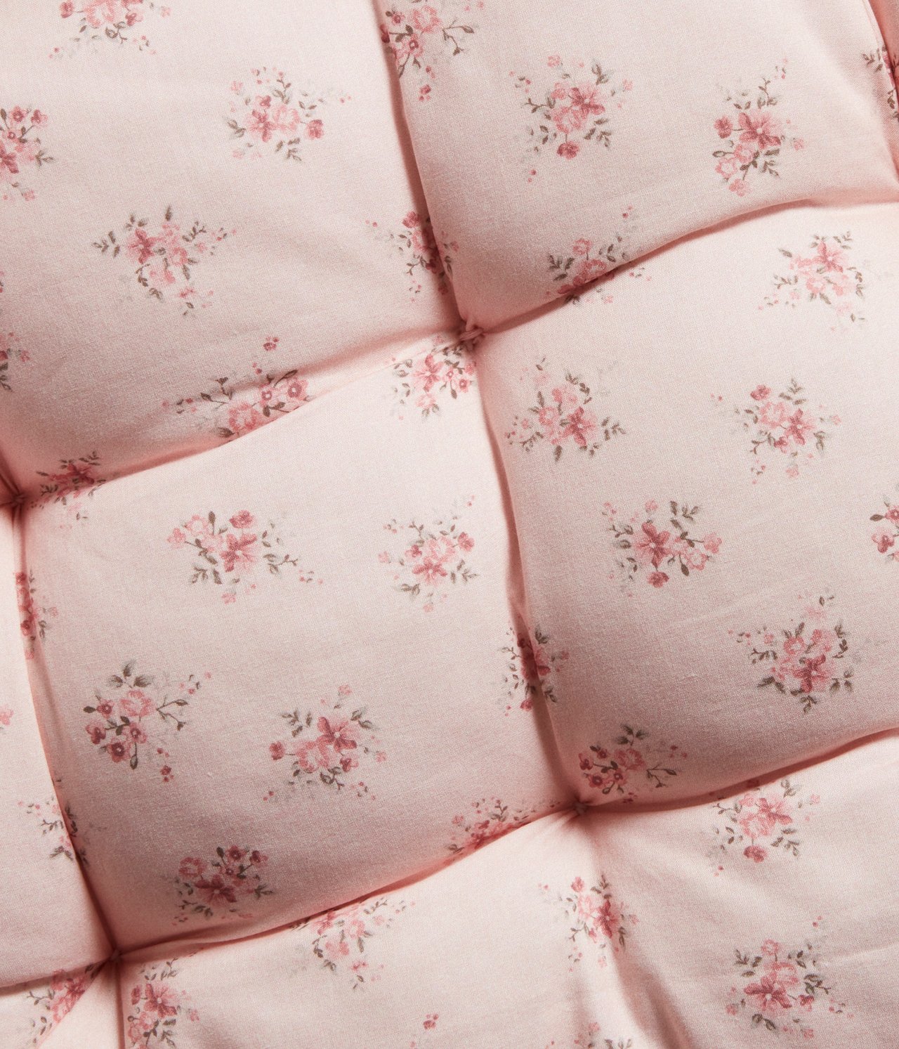 Duża poduszka do siedzenia, w kwiaty, z frędzlami, 80x80 cm - Różowy - 1