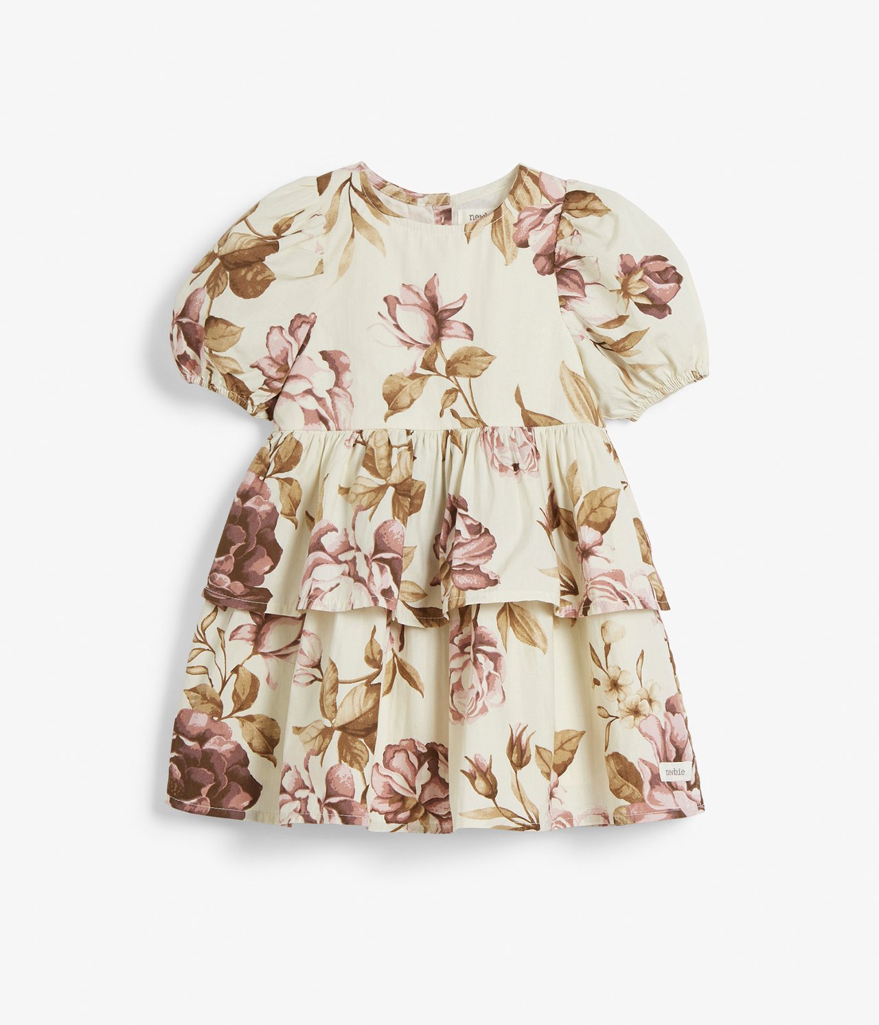 Kukkakuvioinen mekko - Vaaleanbeige - 6