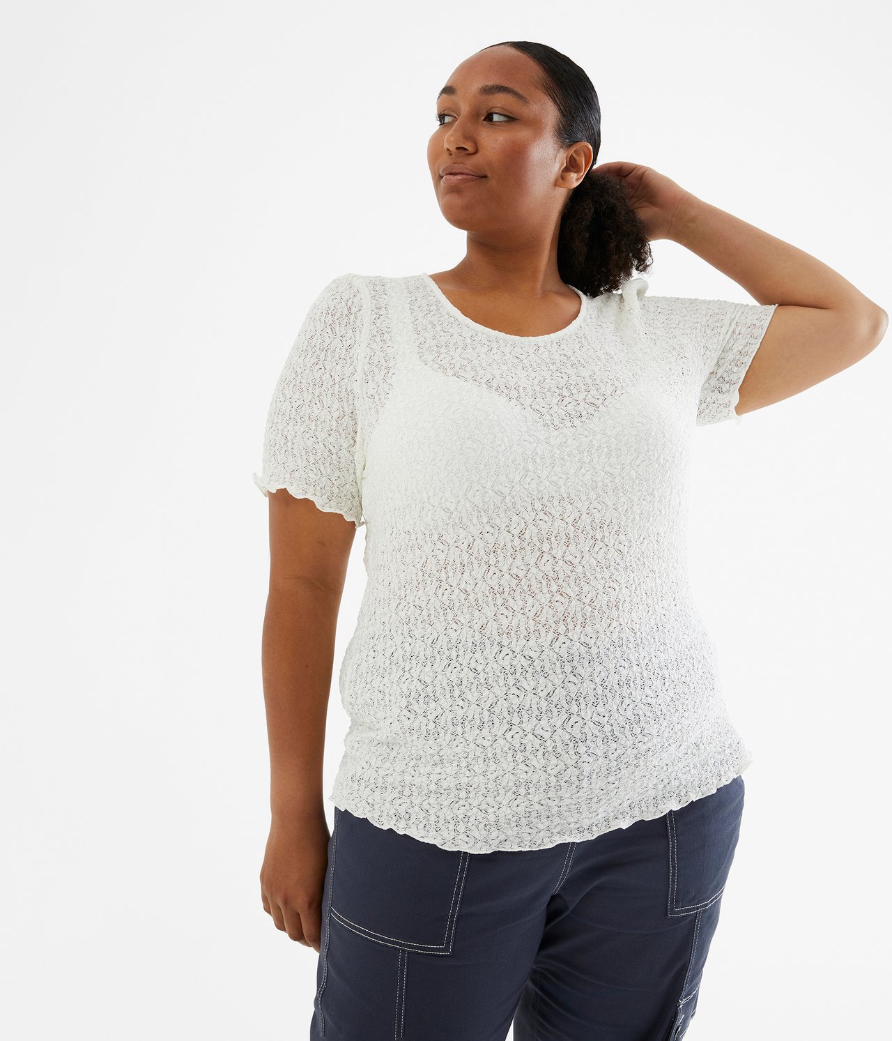 Top koronkowy - Offwhite - 1
