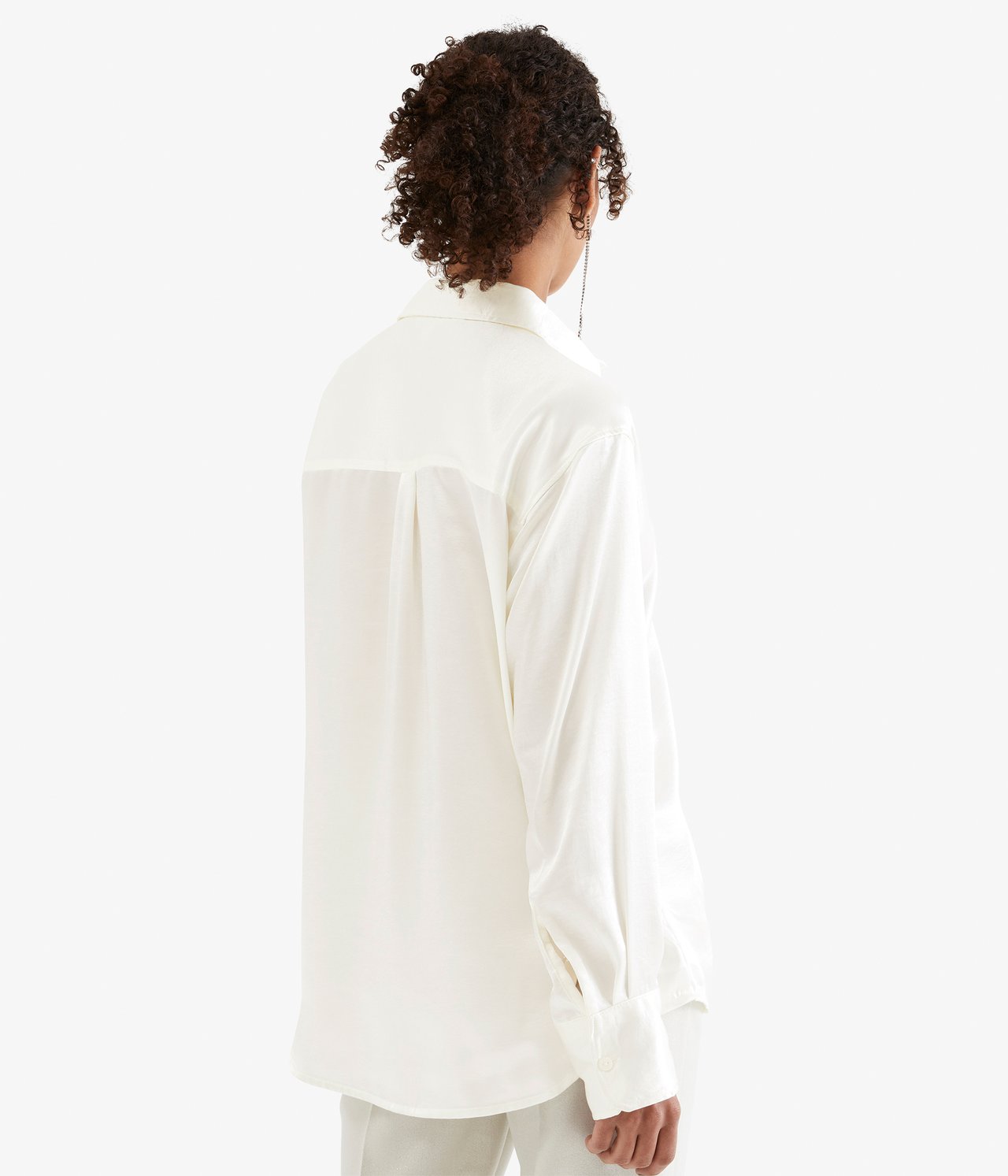 Satinskjorta - Offwhite - 4