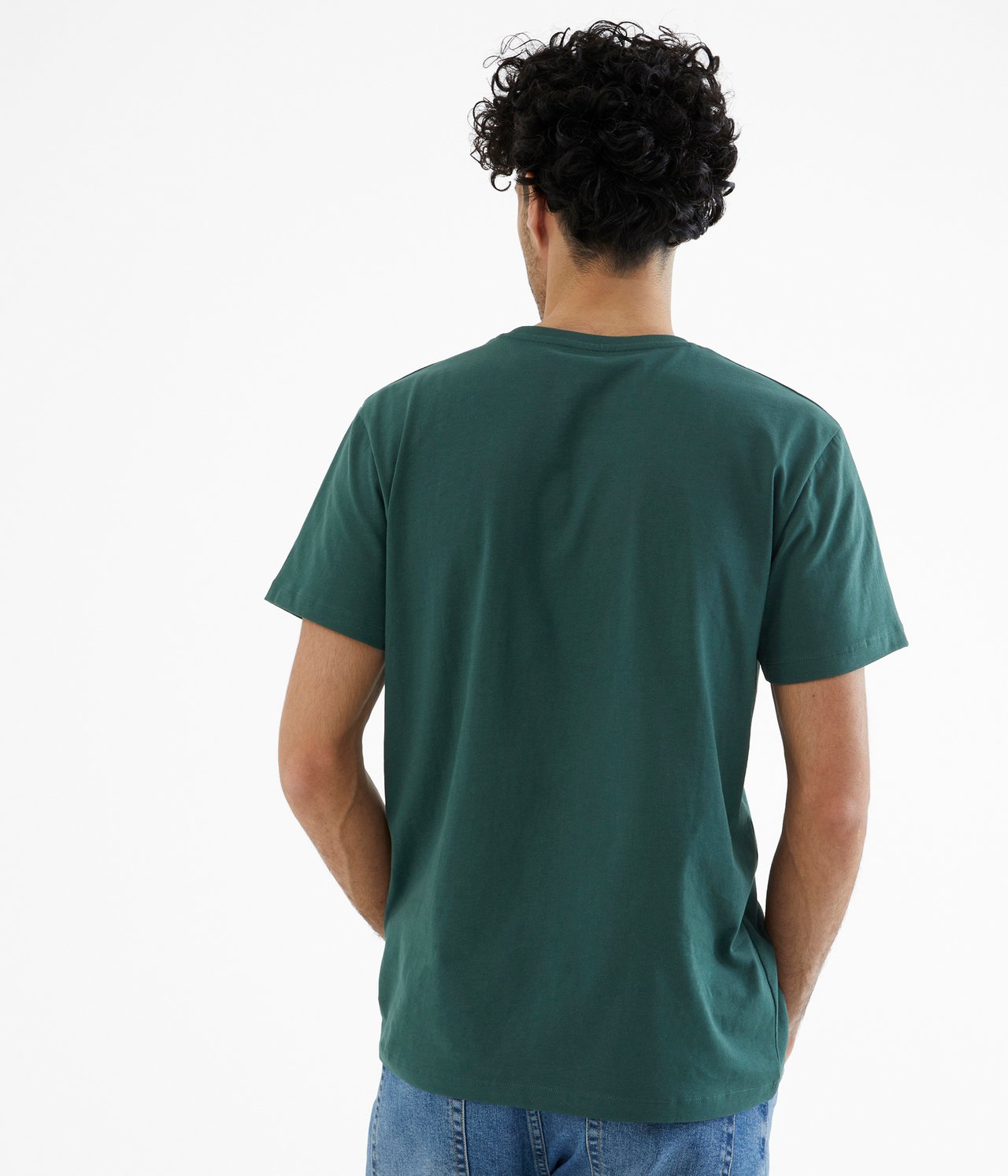 T-skjorte med rund hals Mørkegrønn - null - 3