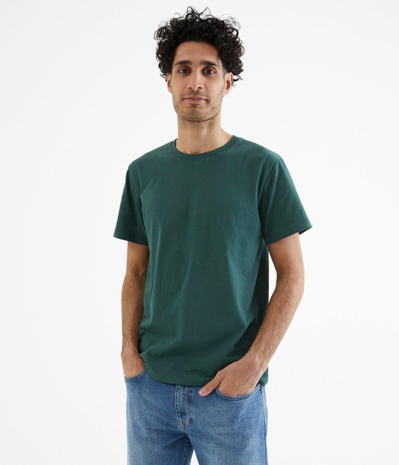 T-skjorte med rund hals Mørkegrønn - null - 0