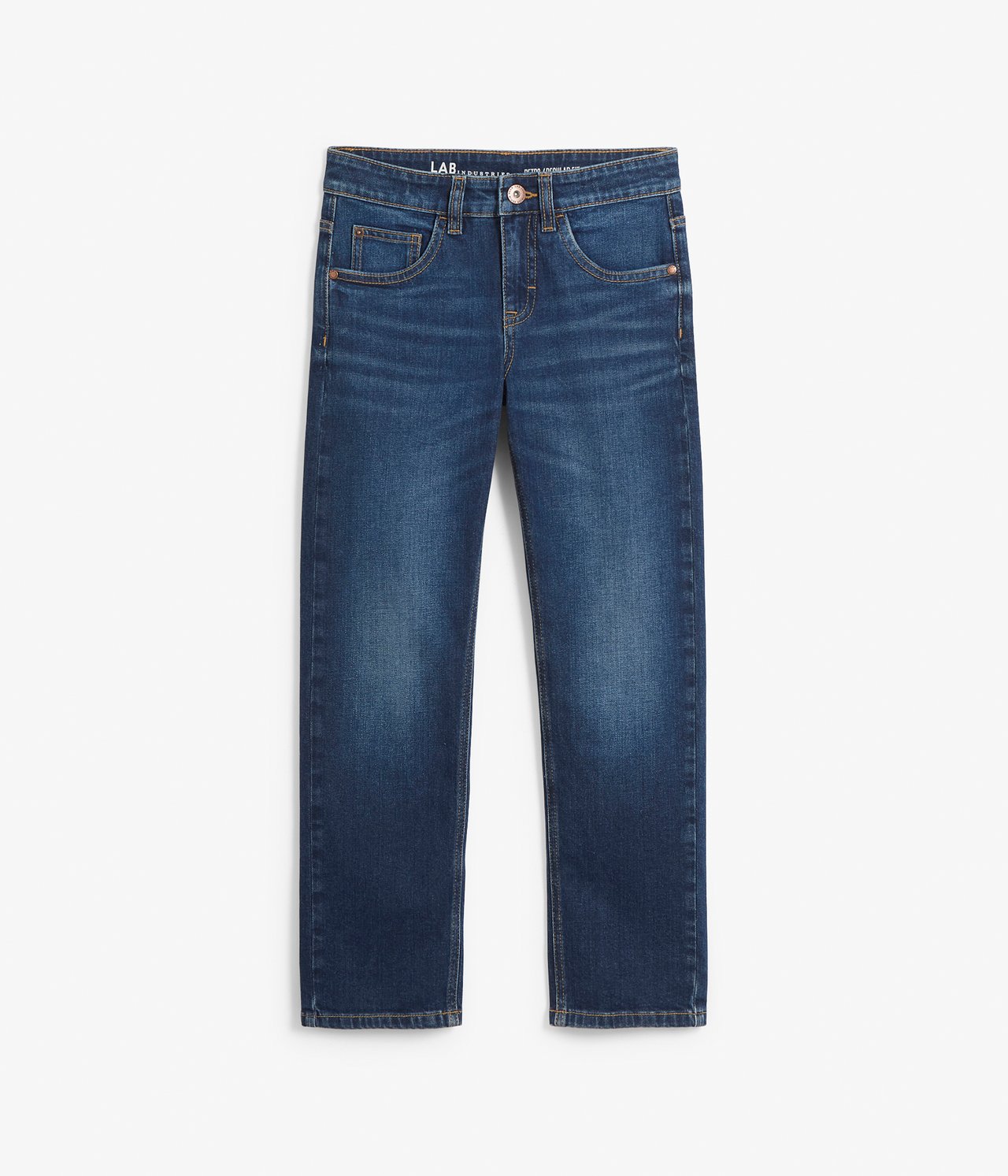 Retro jeans regular fit Mørk denim - null - 1