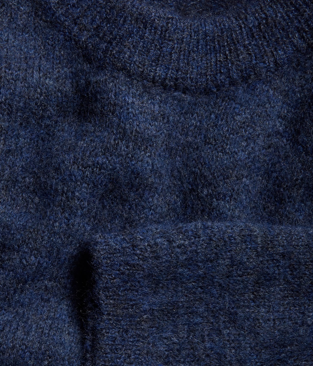 Stickad tröja i ull- och mohairblandning - Mörkblå - 5